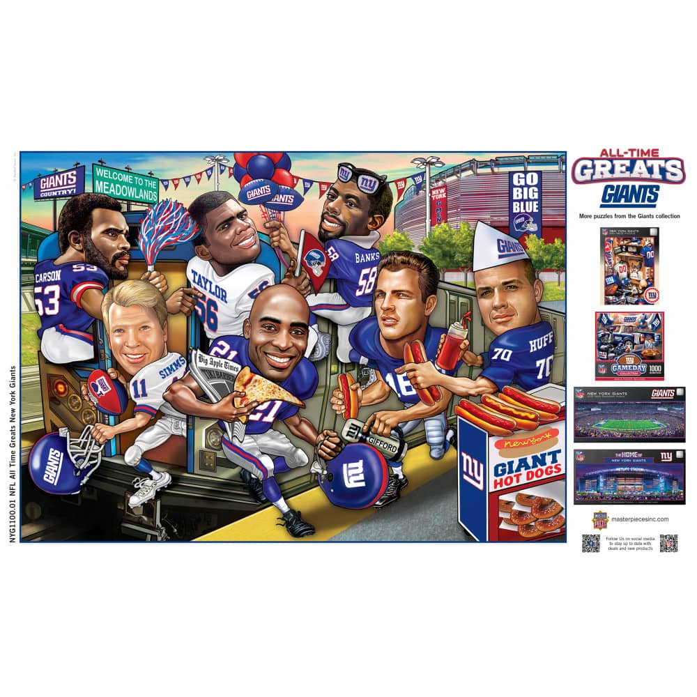 New York Giants - Legendary Players 500 Piece Jigsaw Puzzle - Sports Gifts, Sports Memorabilia, Sports Collectibles, Fan Shop