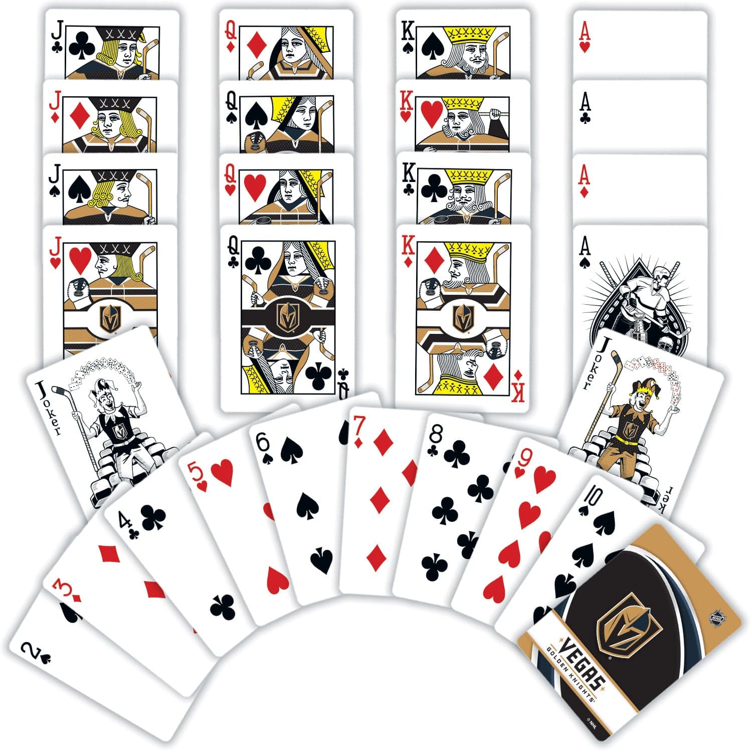 Las Vegas Golden Knights Playing Cards - 54 Card Deck - Sports Gifts, Sports Memorabilia, Sports Collectibles, Fan Shop