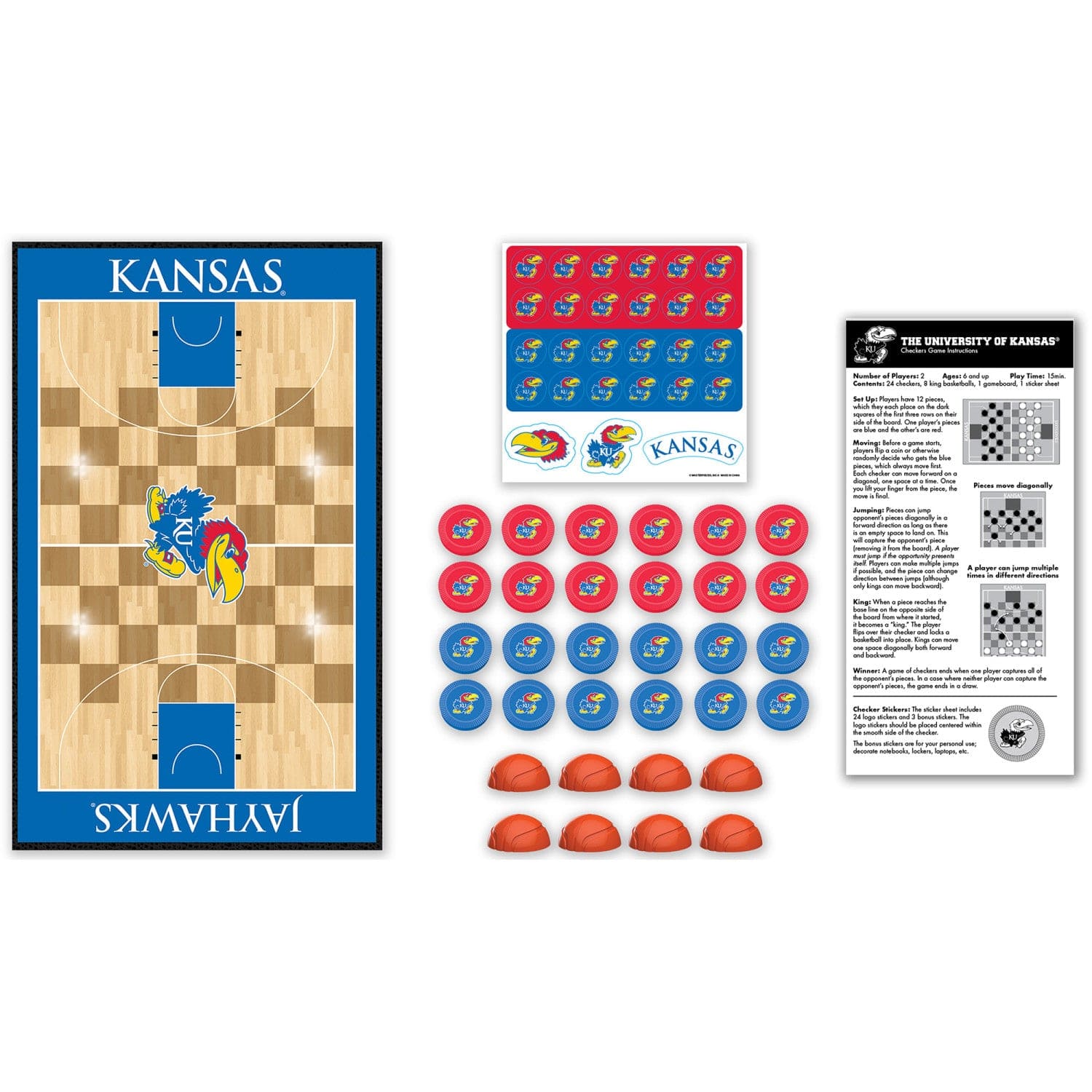 Kansas Jayhawks Checkers Game - Sports Gifts, Sports Memorabilia, Sports Collectibles, Fan Shop