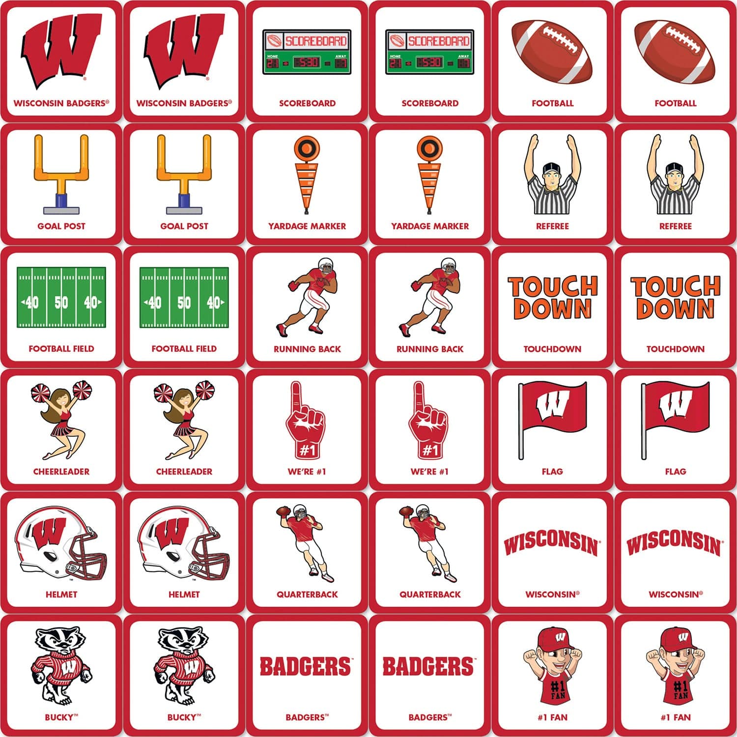 Wisconsin Badgers Memory Matching Game - Sports Gifts, Sports Memorabilia, Sports Collectibles, Fan Shop