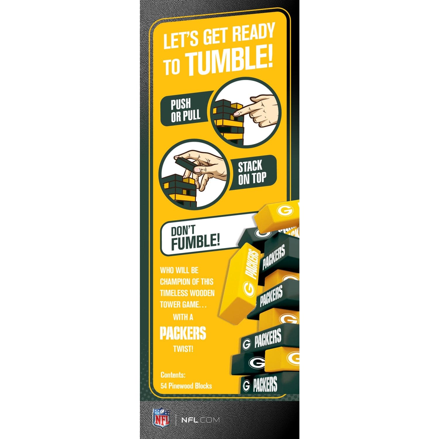 Green Bay Packers Tumble Tower Game