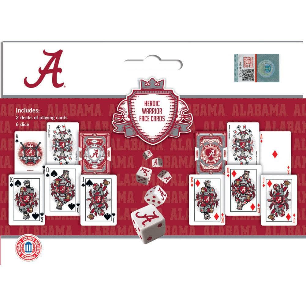 Alabama Crimson Tide 2-Pack Playing Cards and Dice Set - Sports Gifts, Sports Memorabilia, Sports Collectibles, Fan Shop