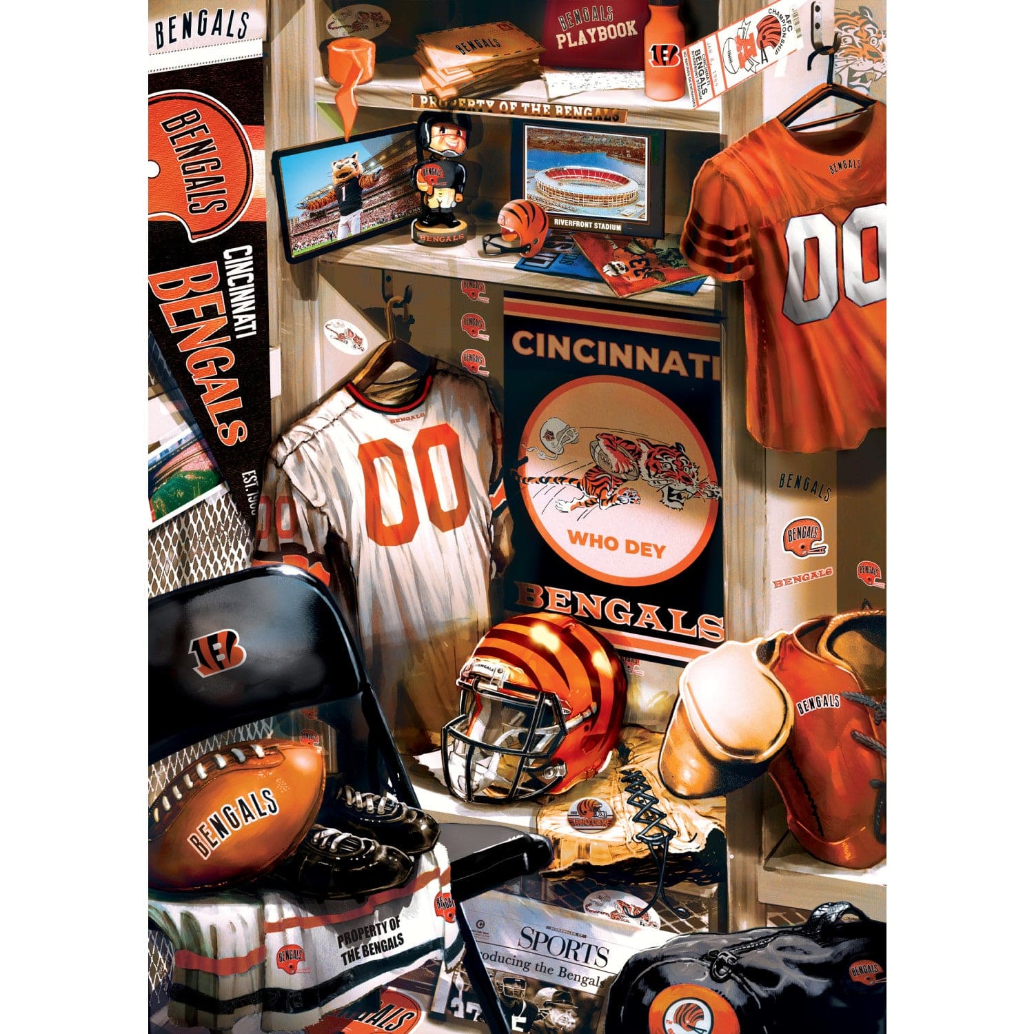 Cincinnati Bengals Locker Room 500-Piece Jigsaw Puzzle
