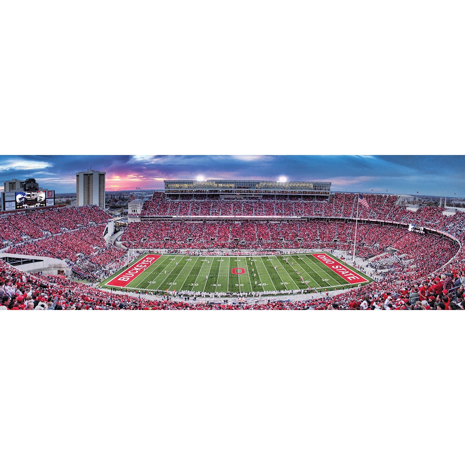 Ohio State Buckeyes - 1000 Piece Panoramic Jigsaw Puzzle - Center View - 757 Sports Collectibles