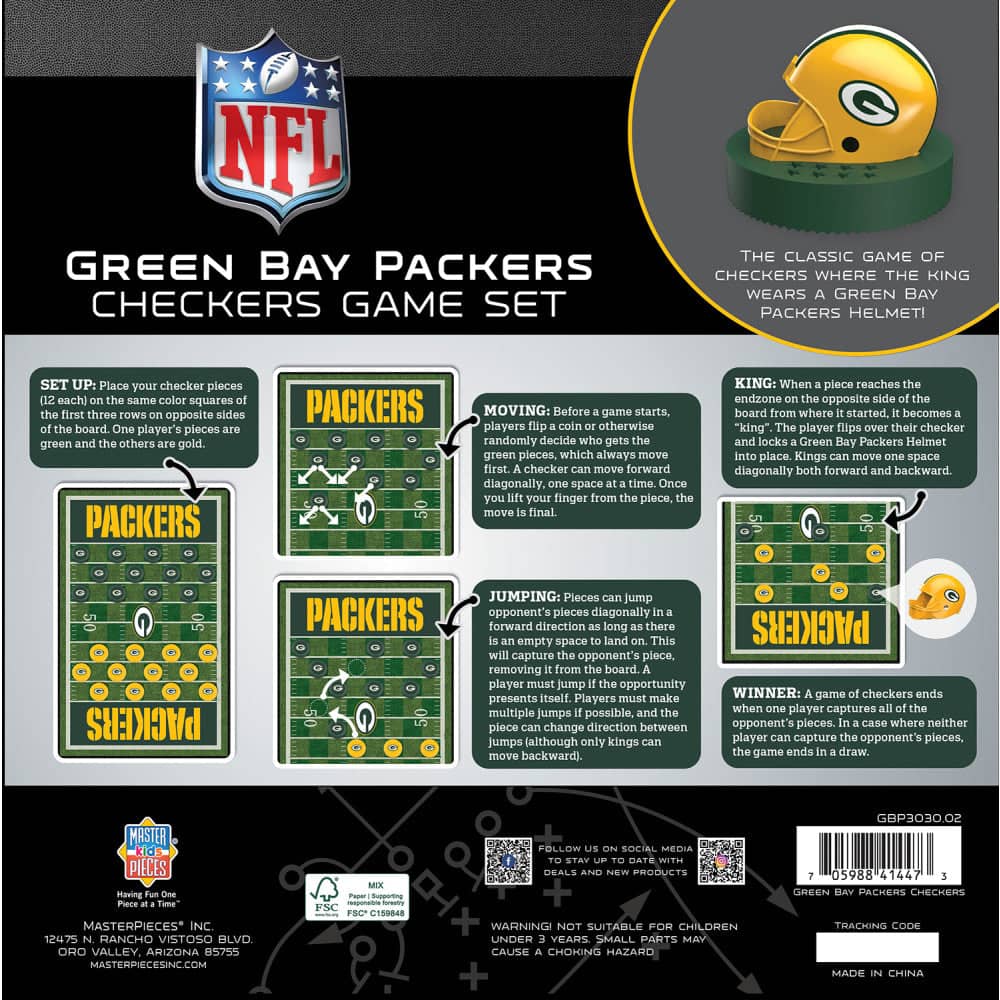 Green Bay Packers Checkers Game