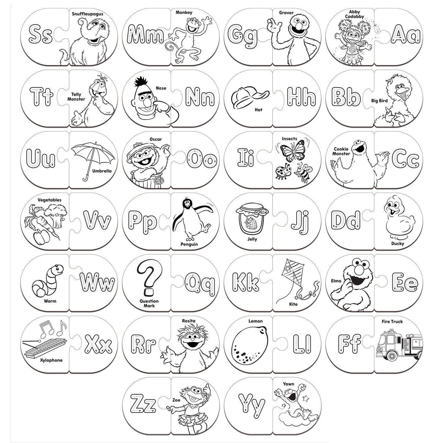 Sesame Street - Alphabet Matching Jigsaw Puzzles - 757 Sports Collectibles