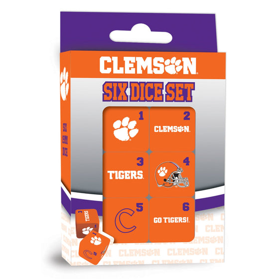 Clemson Tigers Dice Set - 19mm - 757 Sports Collectibles