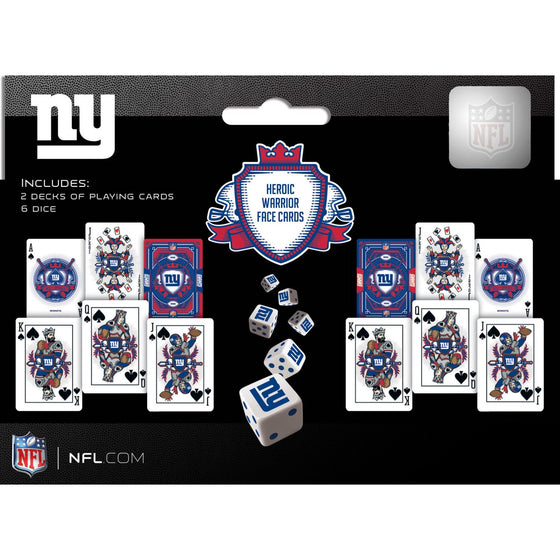 New York Giants - 2-Pack Playing Cards & Dice Set - 757 Sports Collectibles