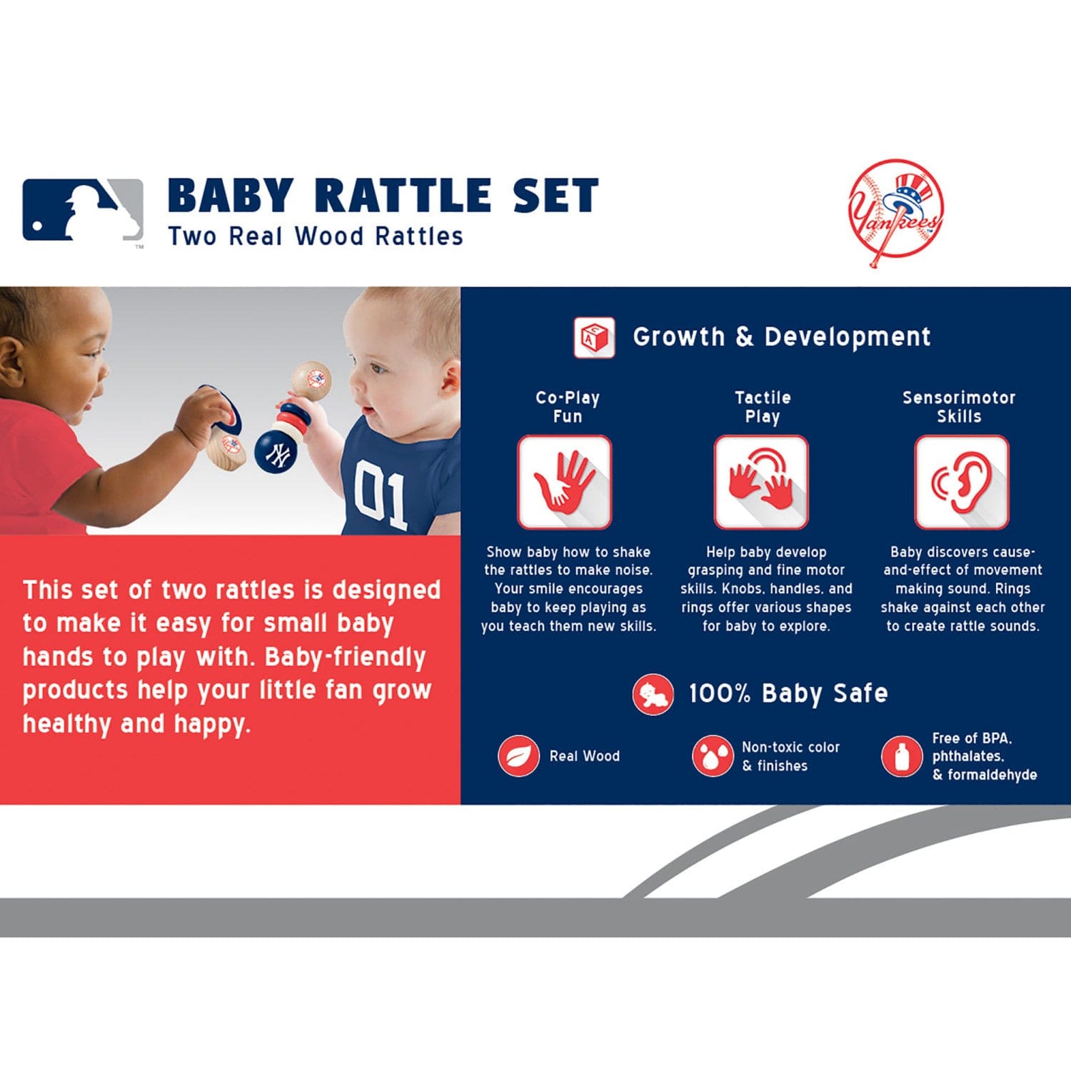 New York Yankees Baby Rattles 2-Pack - Sports Gifts, Sports Memorabilia, Sports Collectibles, Fan Shop