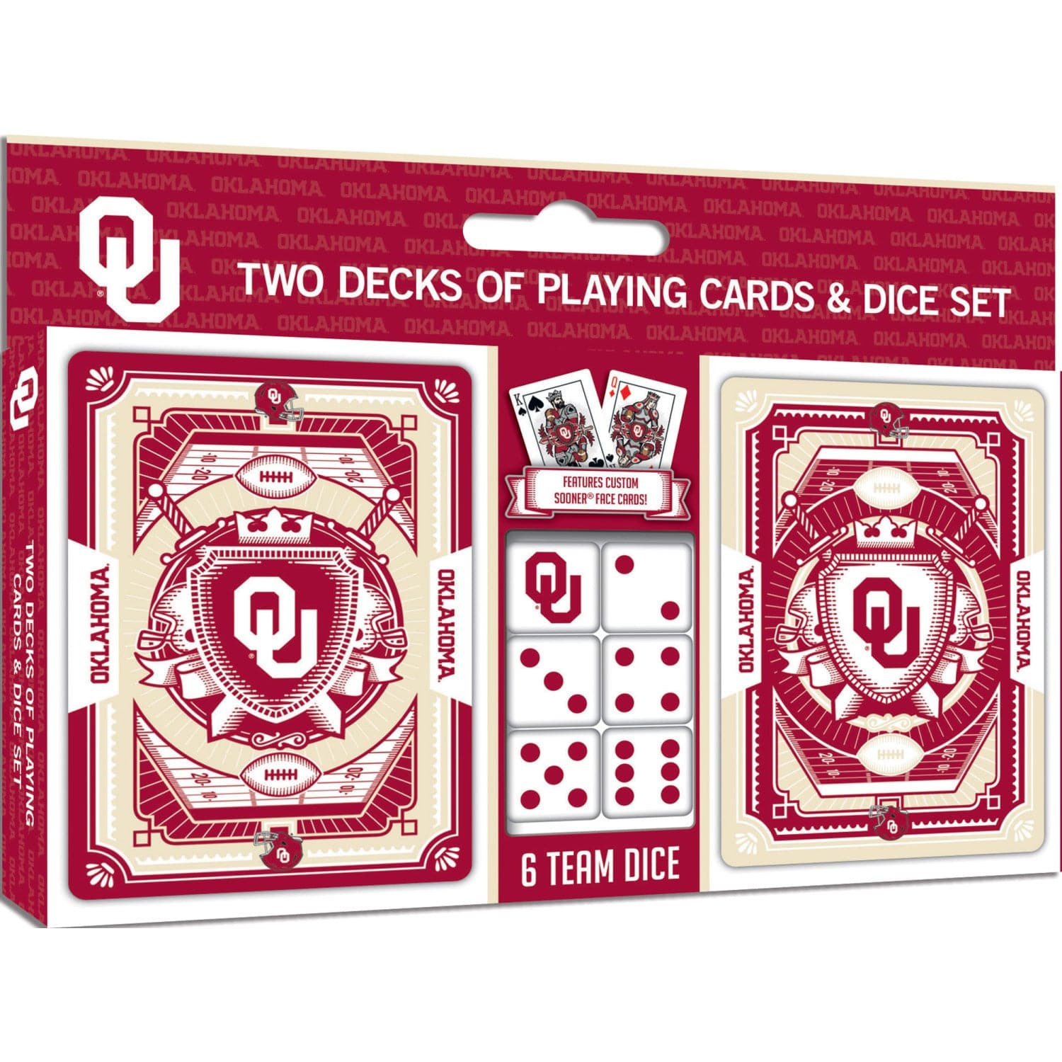 Oklahoma Sooners 2-Pack Playing Cards and Dice Set - Sports Gifts, Sports Memorabilia, Sports Collectibles, Fan Shop