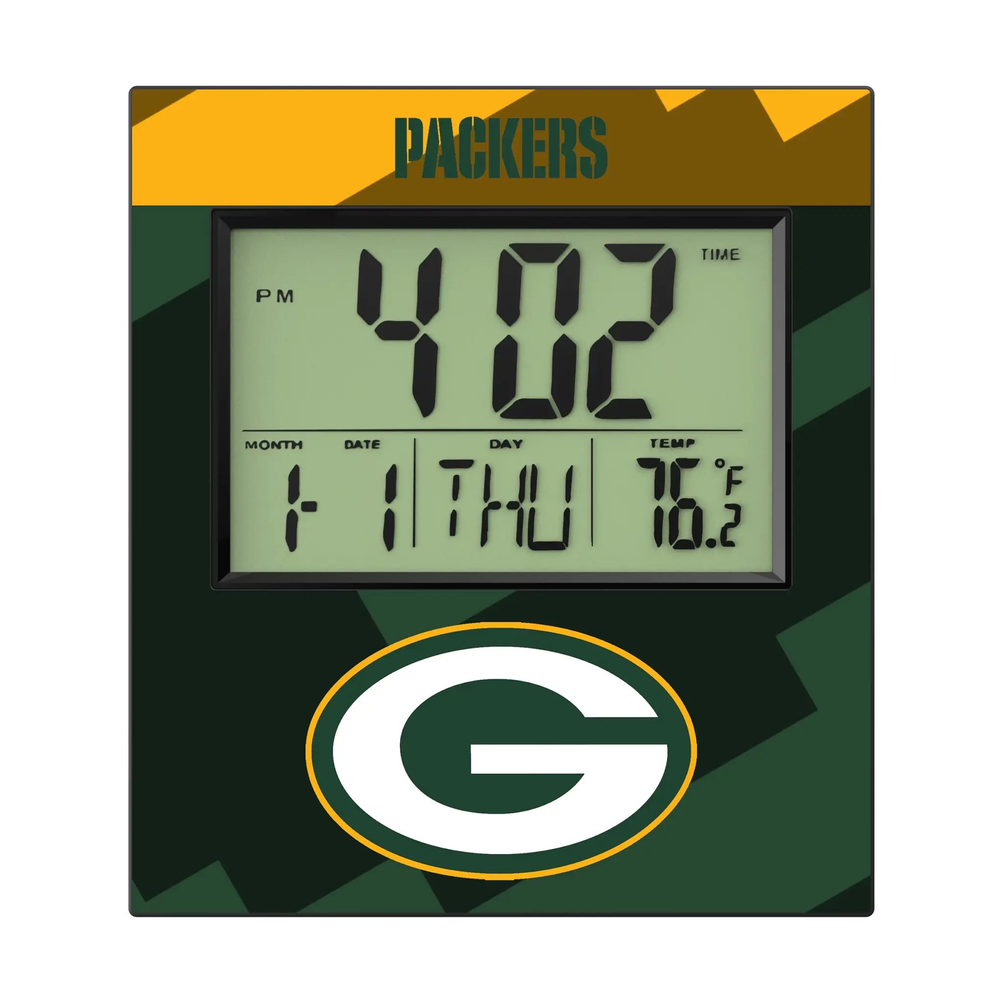 Green Bay Packers Color Block Wall Clock