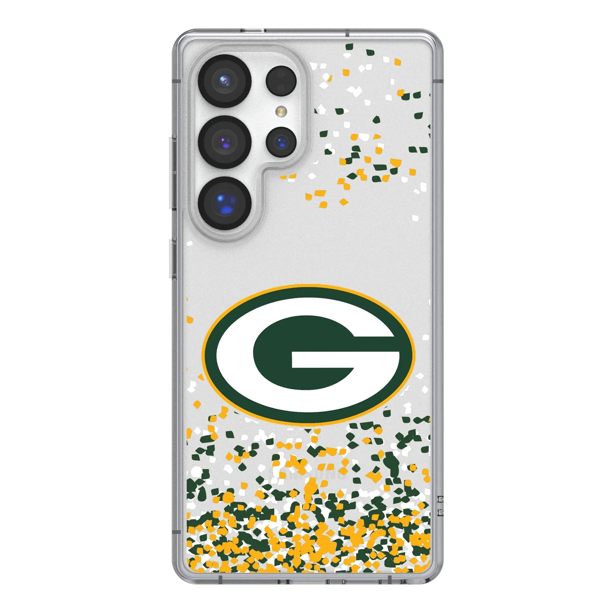 Green Bay Packers Confetti Clear Phone Case for Samsung Galaxy