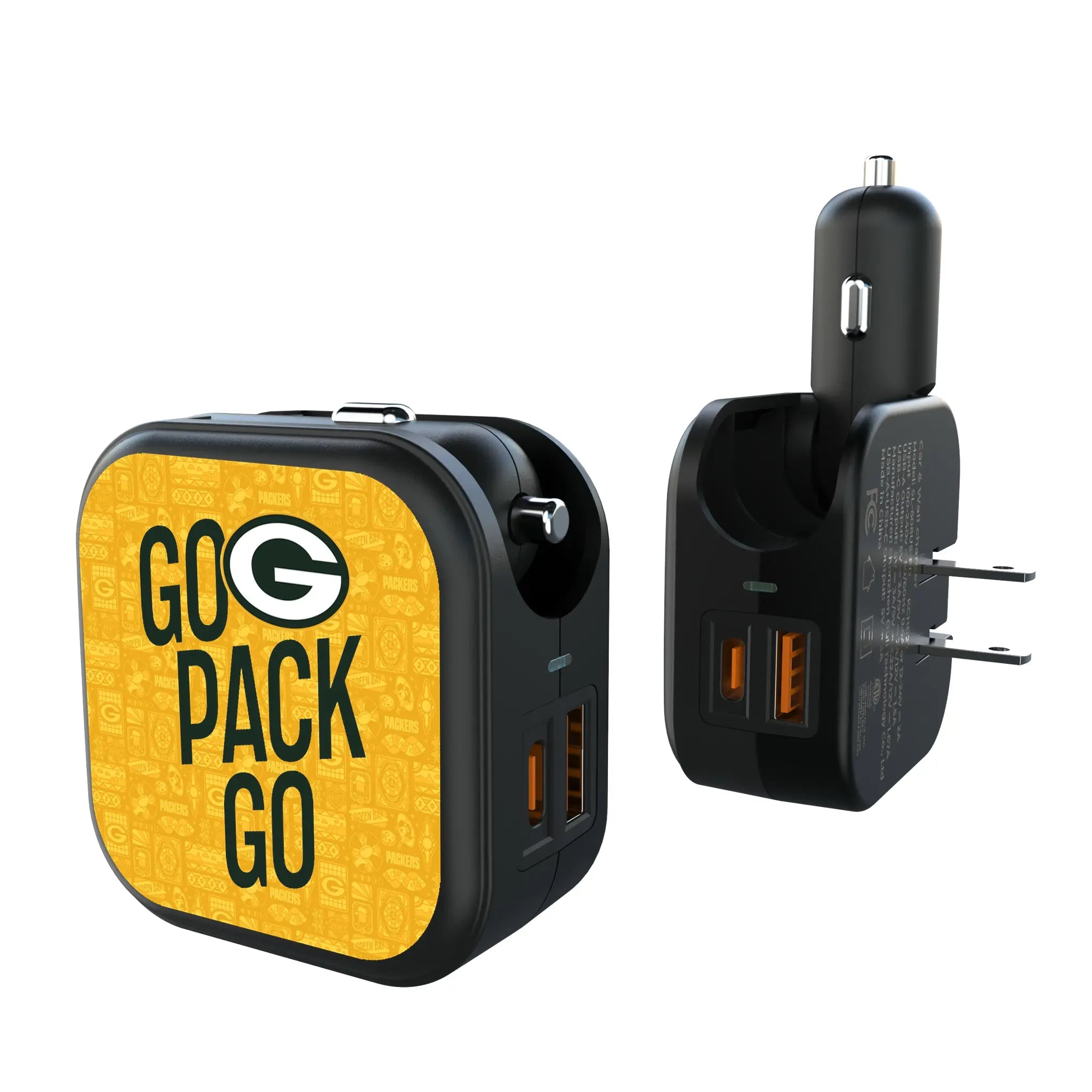 Green Bay Packers 2024 Illustrated Limited Edition 2 in 1 USB A/C Charger