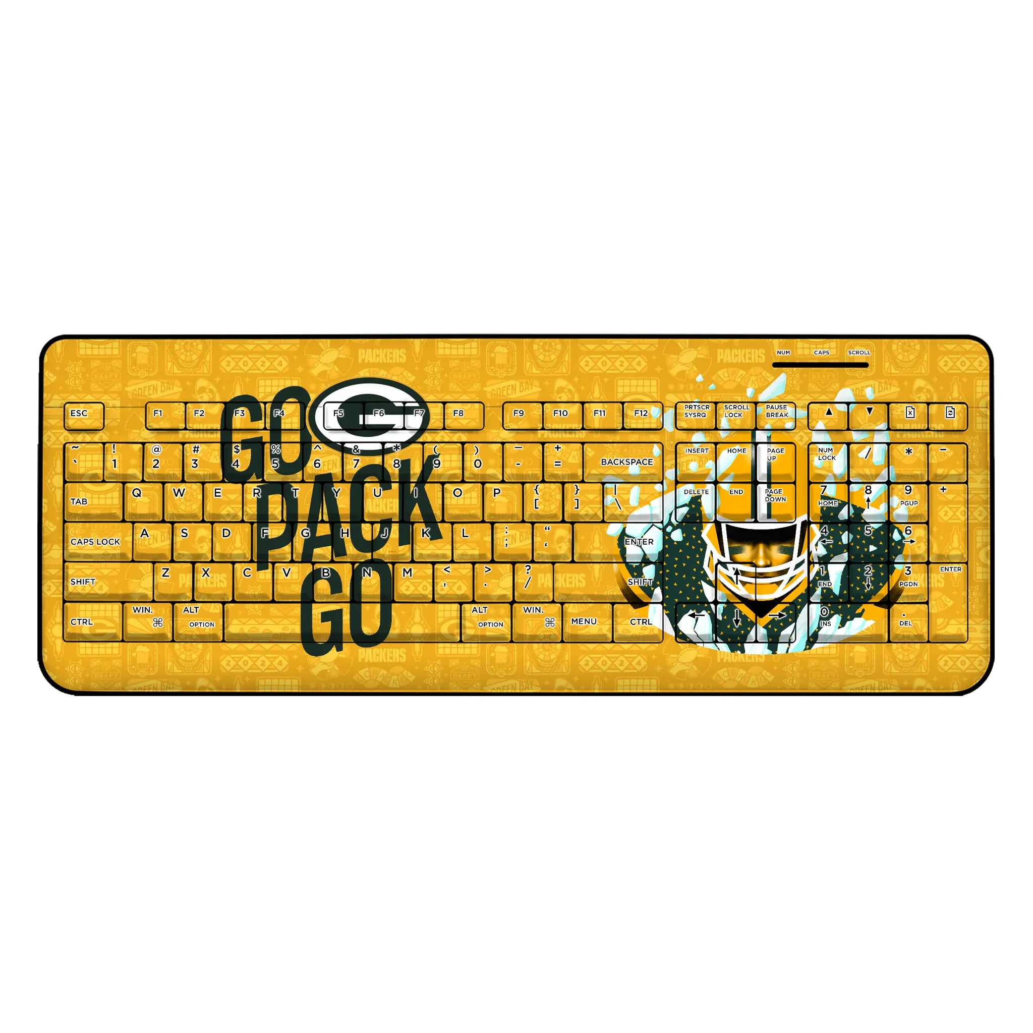 Green Bay Packers 2024 Illustrated Limited Edition Wireless USB Keyboard