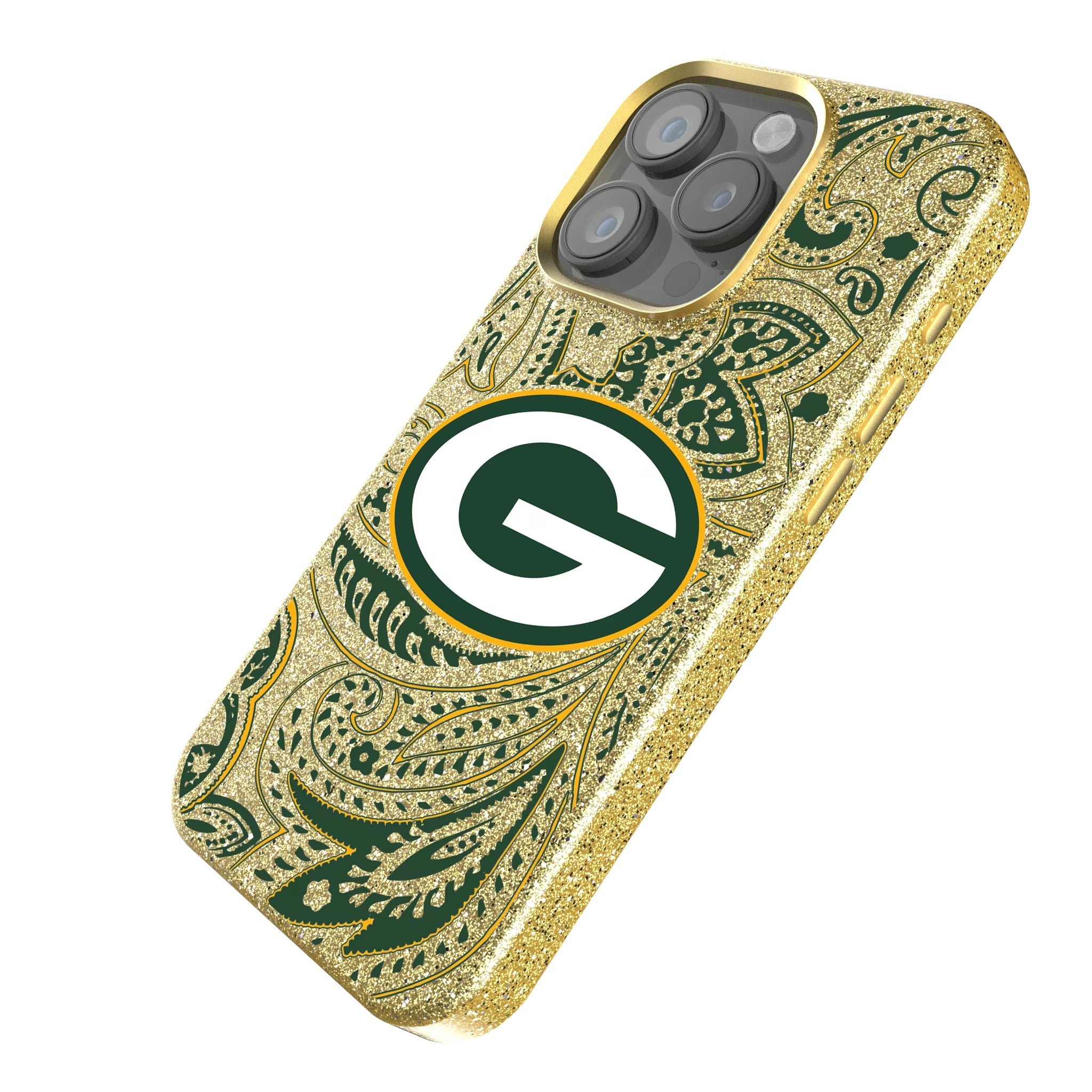 Green Bay Packers Paisley Bling Phone Case - Sports Gifts, Sports Memorabilia, Sports Collectibles, Fan Shop