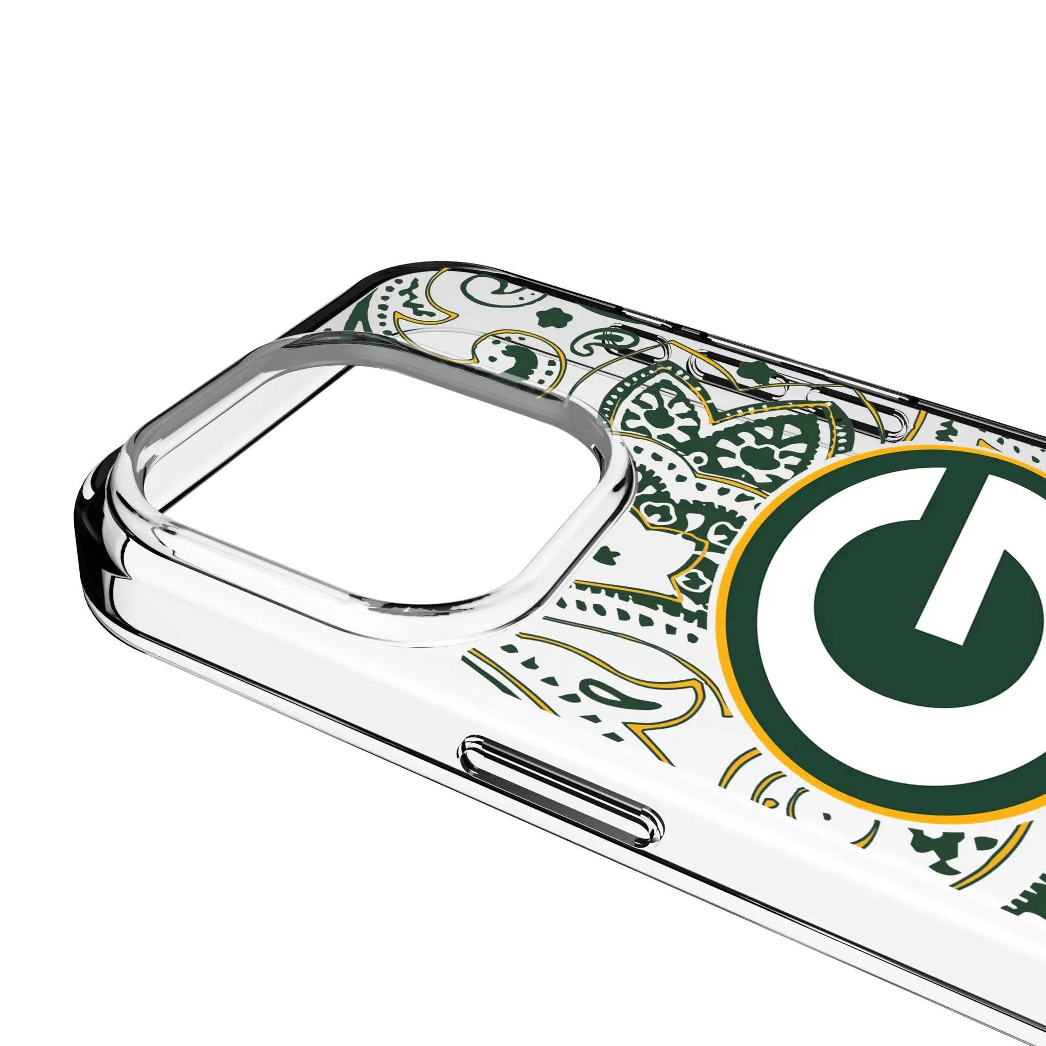 Green Bay Packers Paisley Clear Phone Case for Apple iPhone
