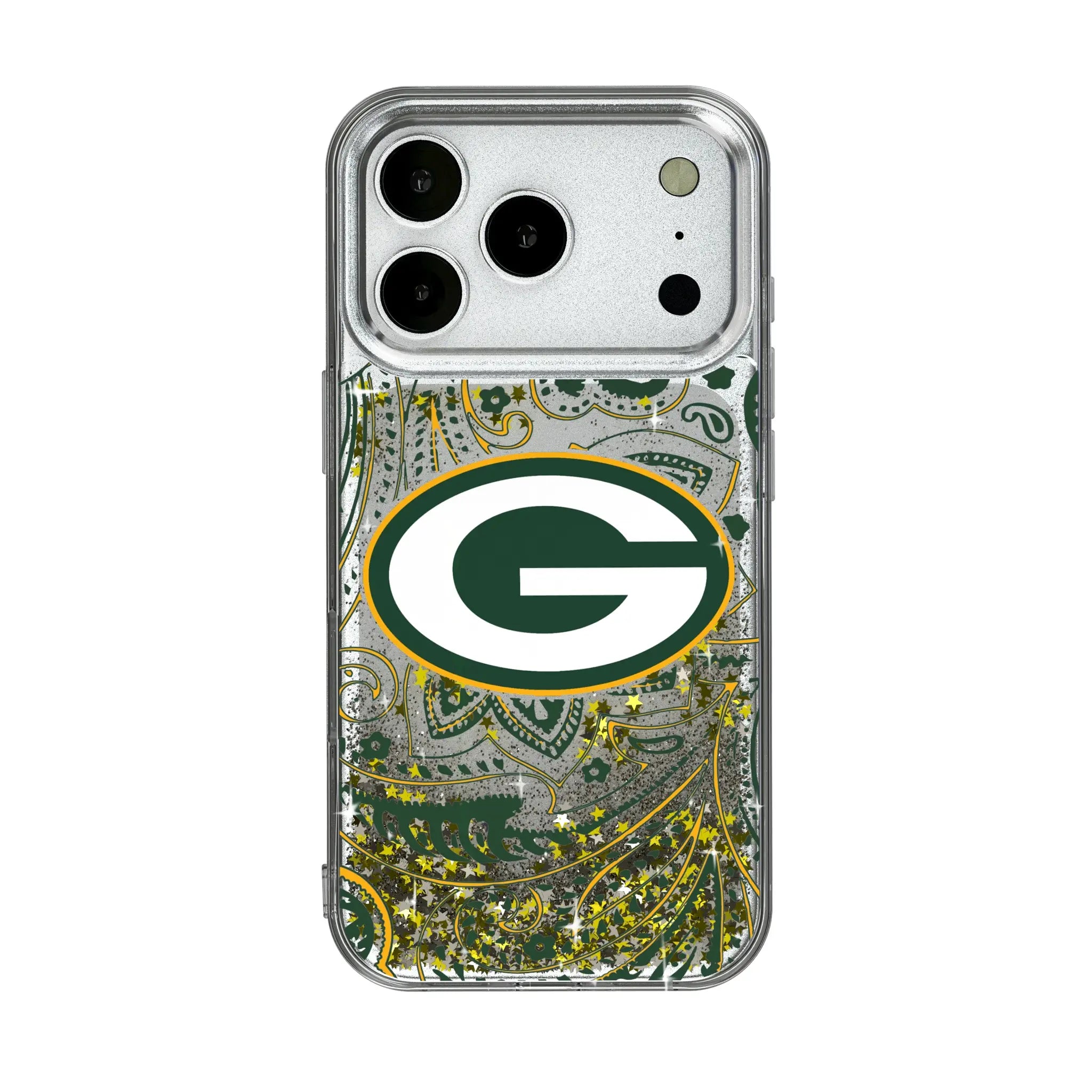 Green Bay Packers Paisley Glitter Phone Case