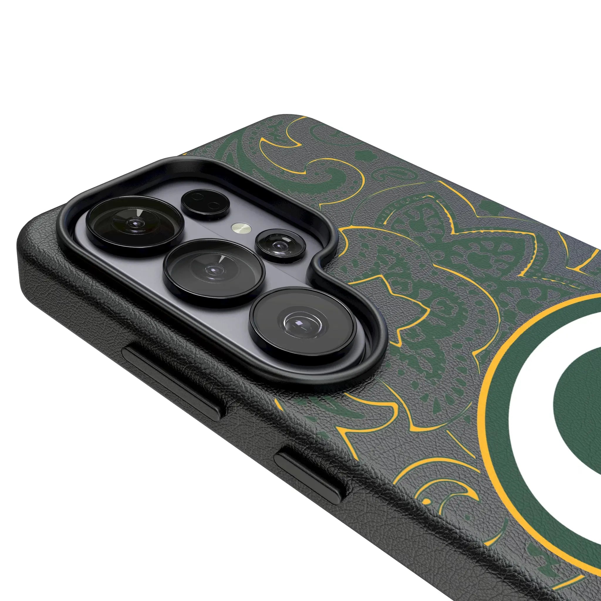 Green Bay Packers Paisley MagSafe Compatible Phone Case for Samsung Galaxy