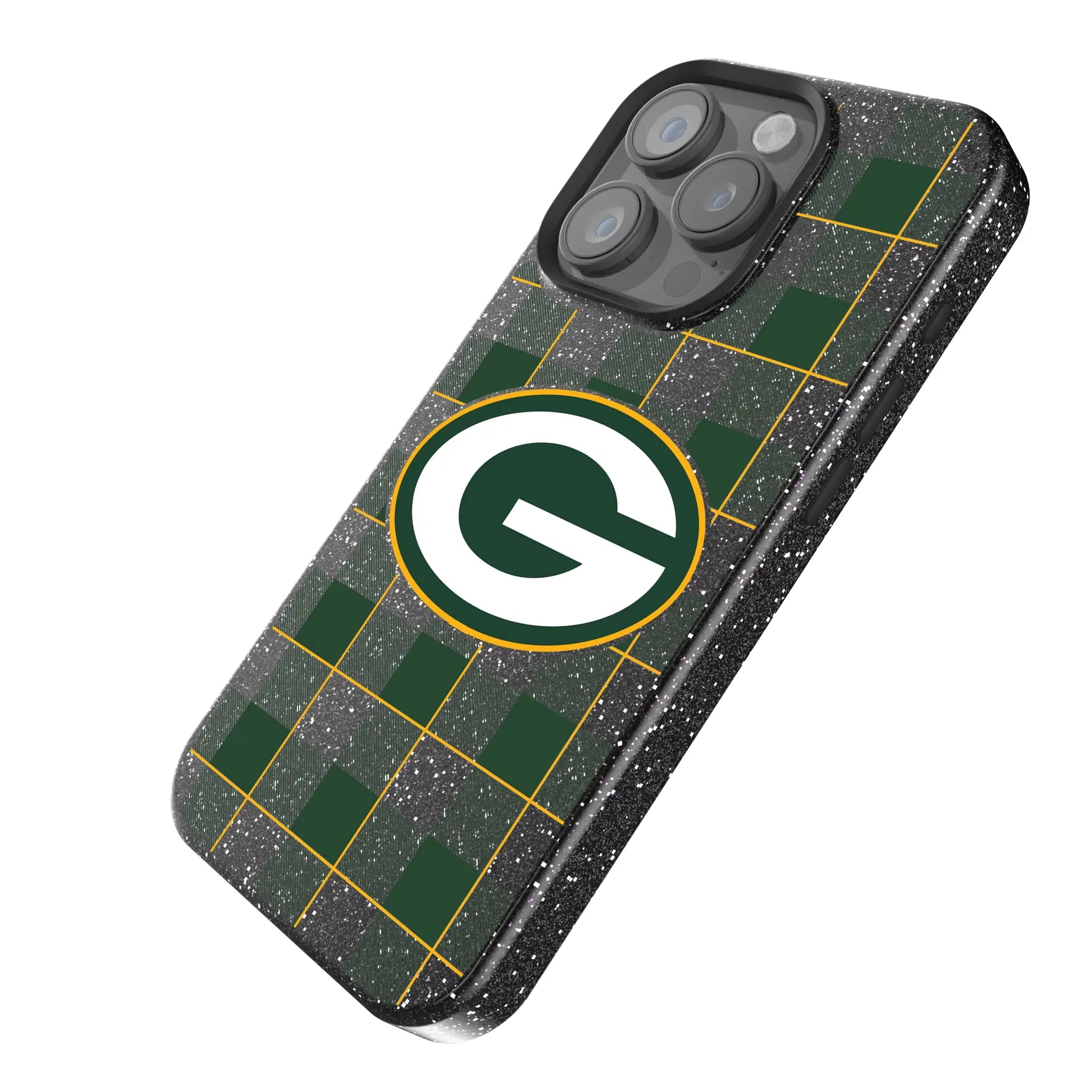 Green Bay Packers Plaid Bling Phone Case