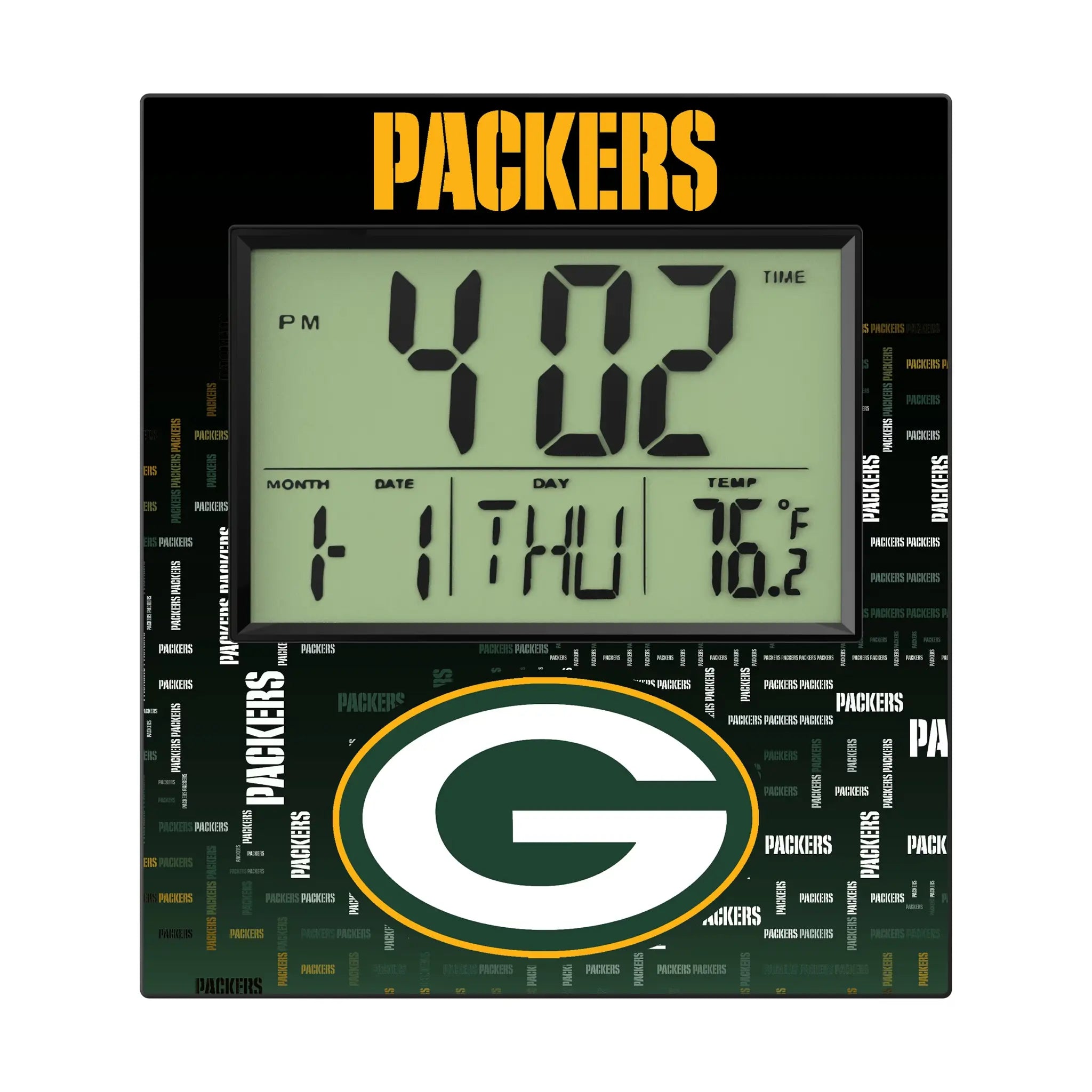 Green Bay Packers Quadtile Wall Clock