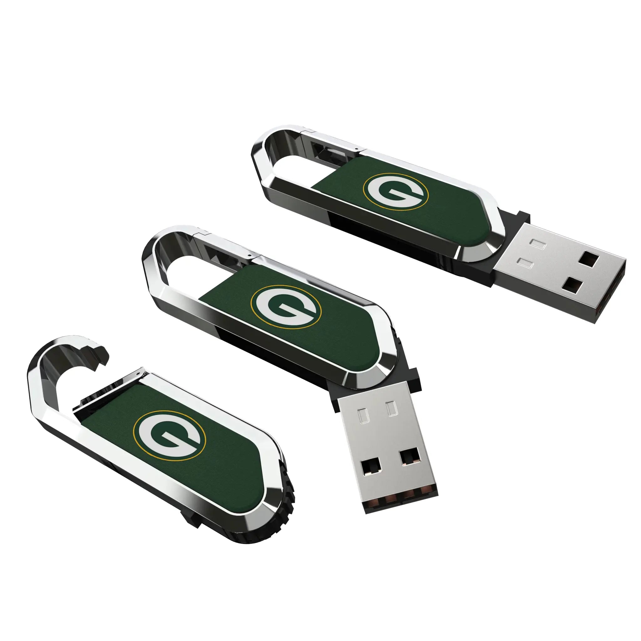 Green Bay Packers Solid USB 32GB Clip Style Flash Drive