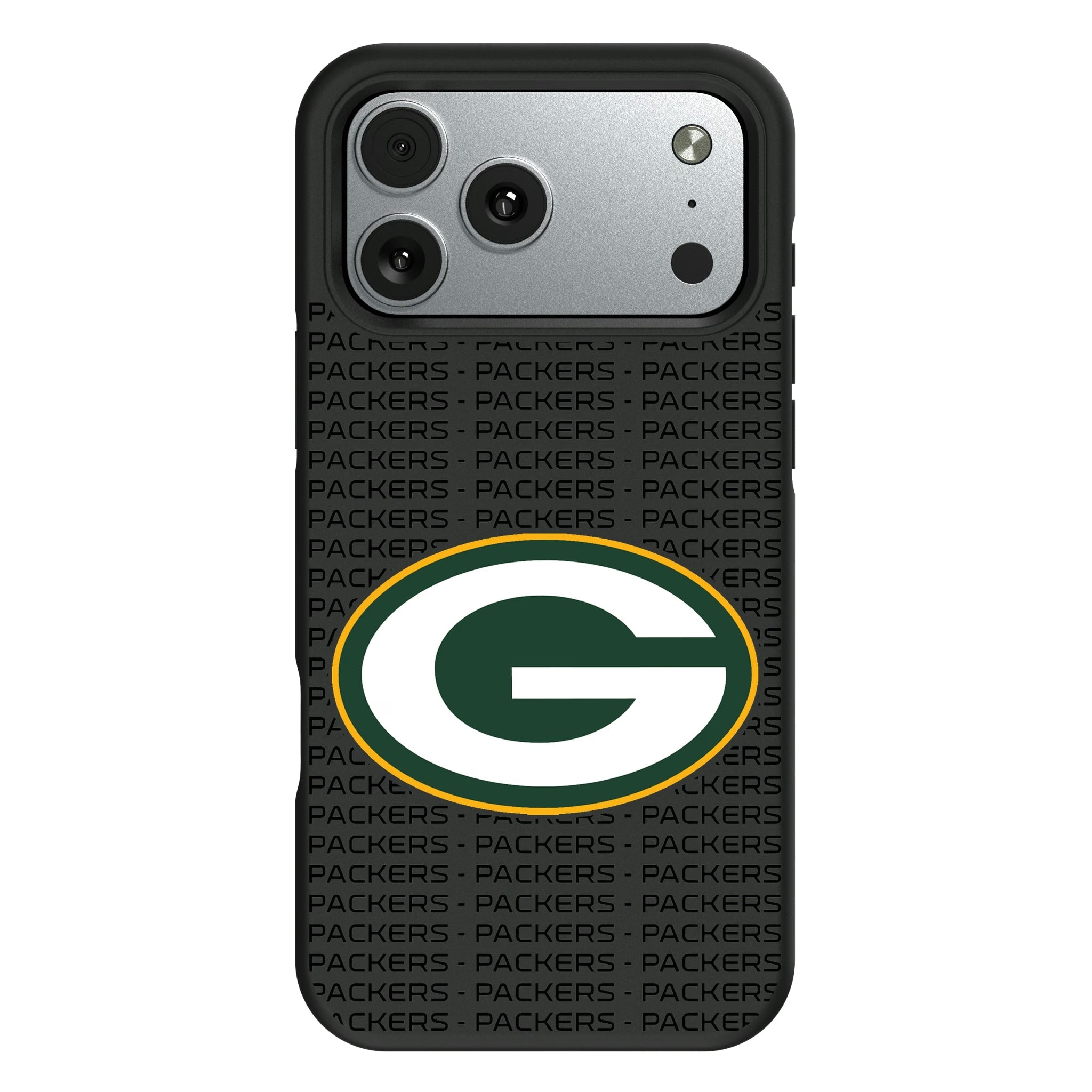 Green Bay Packers Text Backdrop Bump Phone Case - Sports Gifts, Sports Memorabilia, Sports Collectibles, Fan Shop