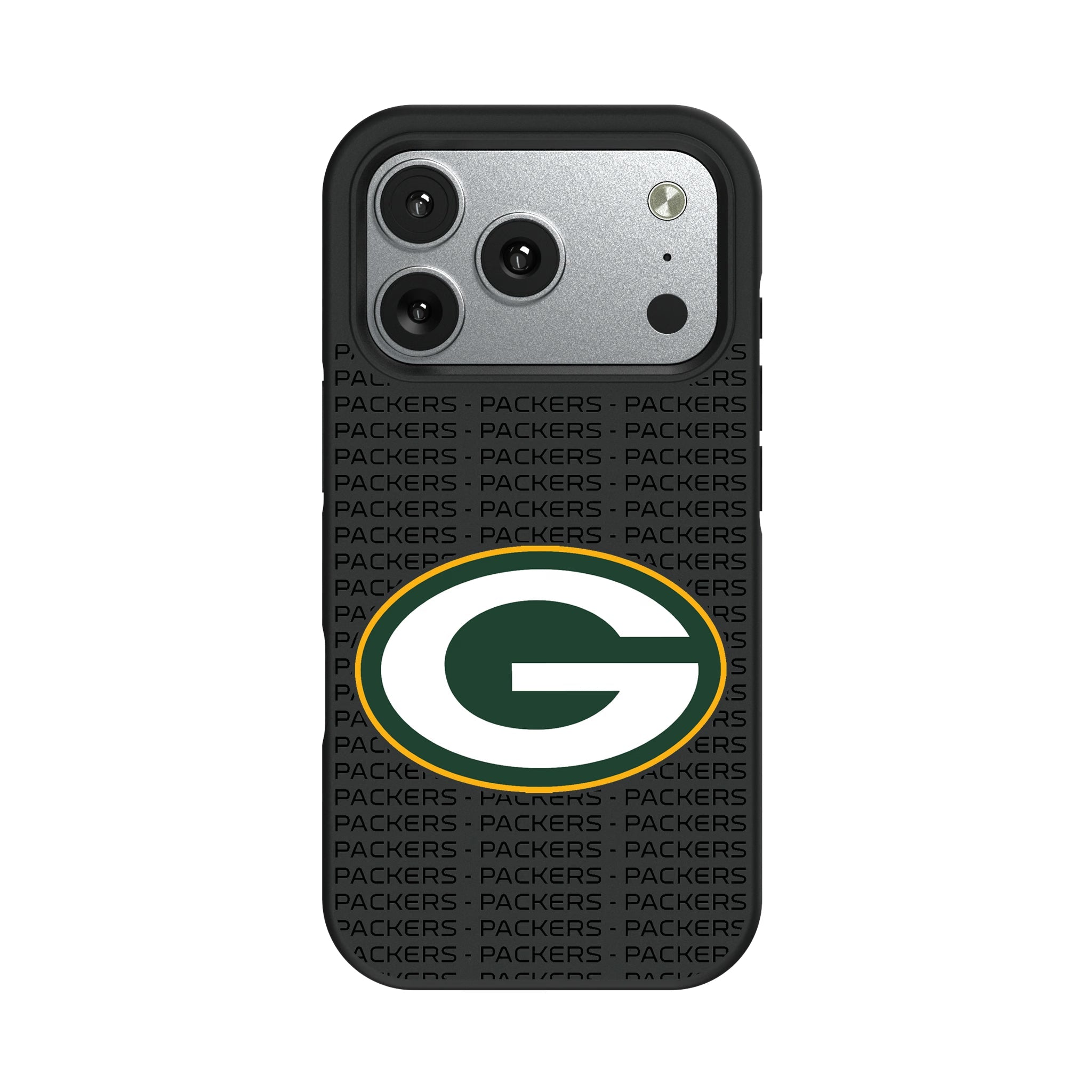 Green Bay Packers Text Backdrop Bump Phone Case - Sports Gifts, Sports Memorabilia, Sports Collectibles, Fan Shop