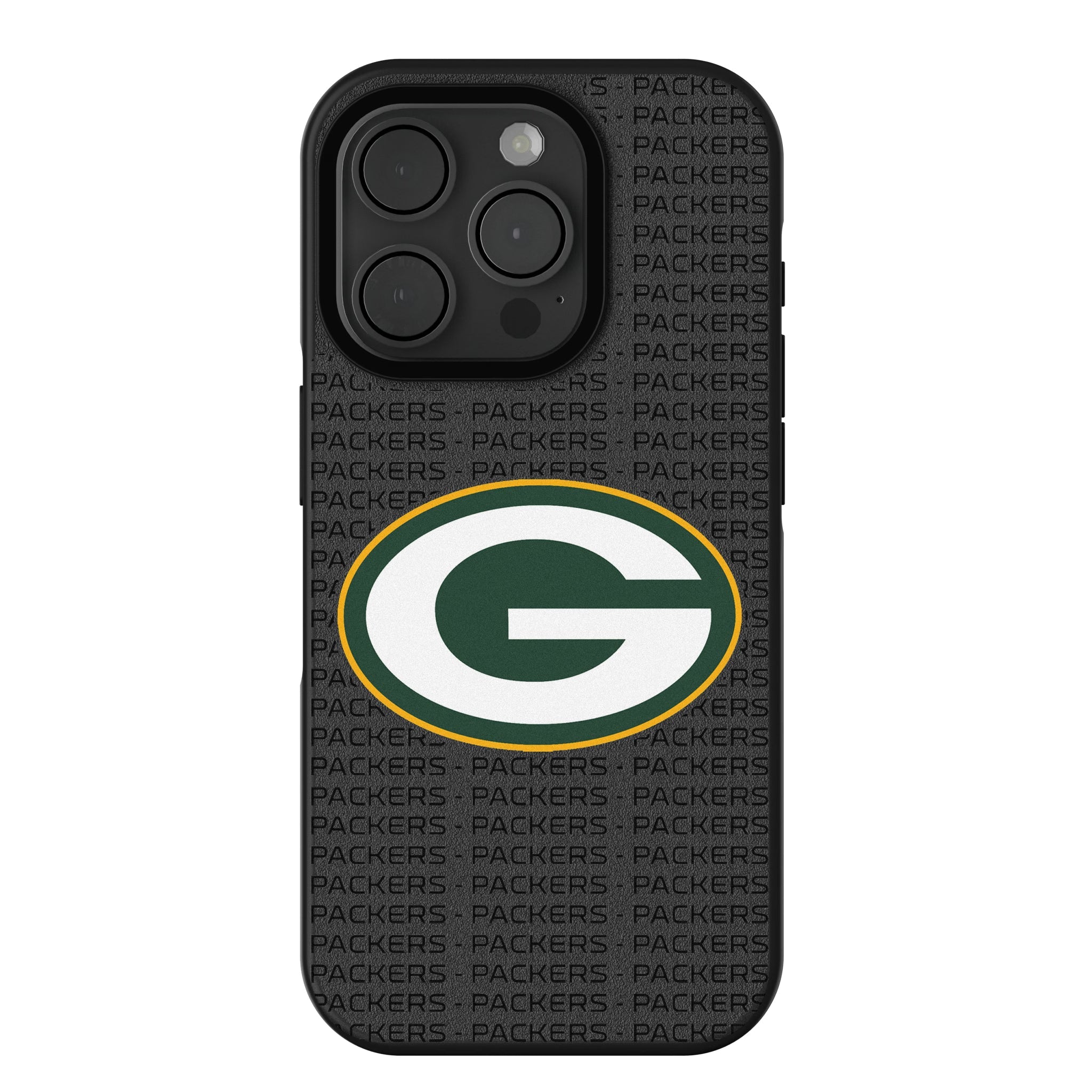 Green Bay Packers Text Backdrop Bump Phone Case - Sports Gifts, Sports Memorabilia, Sports Collectibles, Fan Shop