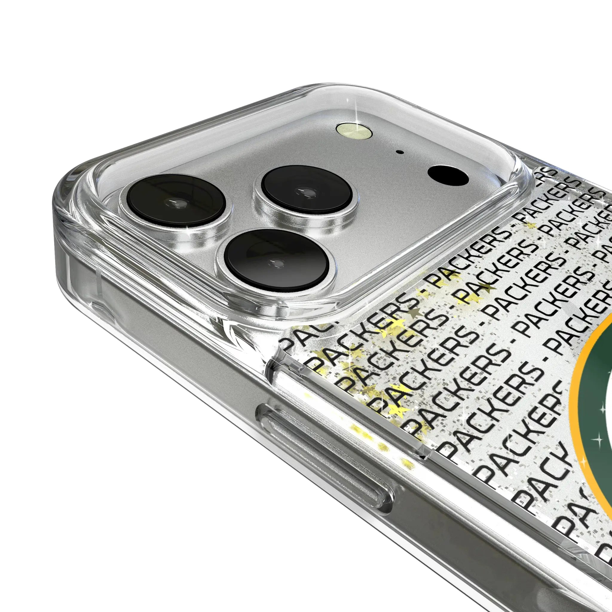 Green Bay Packers Text Backdrop Glitter Phone Case