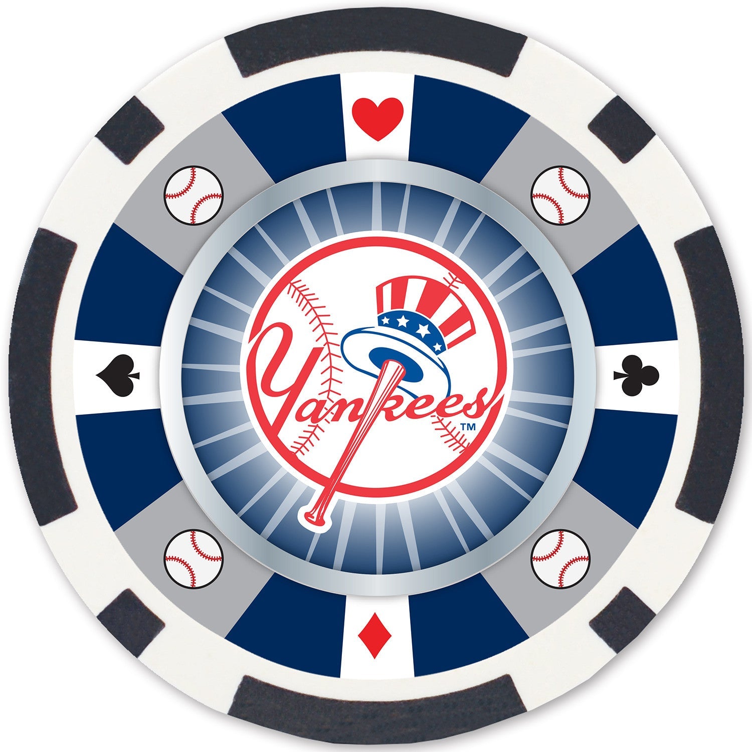 New York Yankees 100 Piece Poker Chips - 757 Sports Collectibles