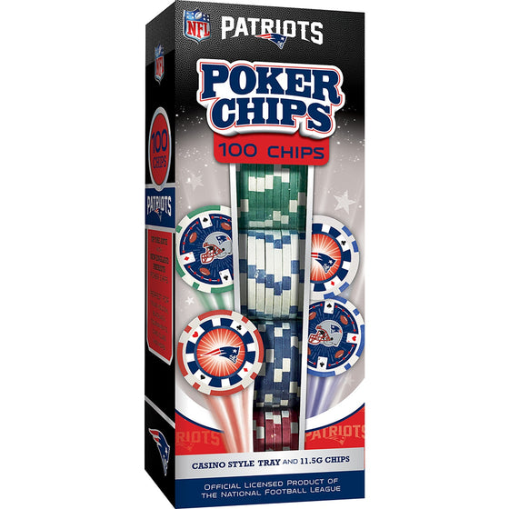 New England Patriots 100 Piece Poker Chips - 757 Sports Collectibles