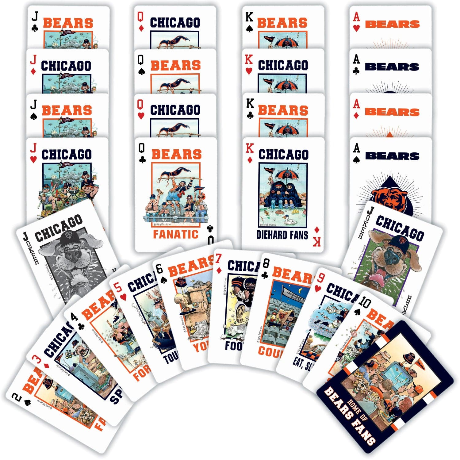 Chicago Bears Fan Deck Playing Cards - 54 Card Collector's Deck - Sports Gifts, Sports Memorabilia, Sports Collectibles, Fan Shop