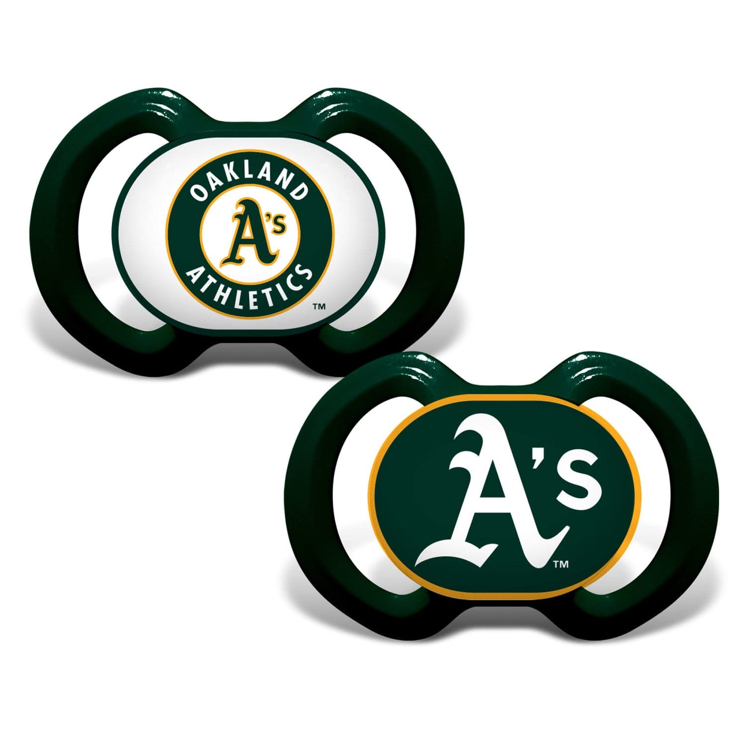 Oakland Athletics Pacifier 2-Pack - Sports Gifts, Sports Memorabilia, Sports Collectibles, Fan Shop