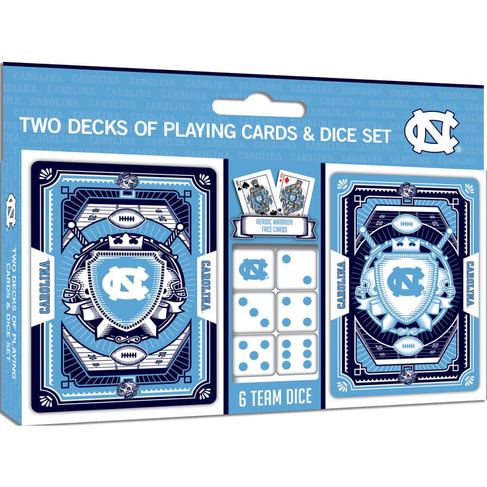 UNC Tar Heels 2-Pack Playing Cards and Dice Set - Sports Gifts, Sports Memorabilia, Sports Collectibles, Fan Shop