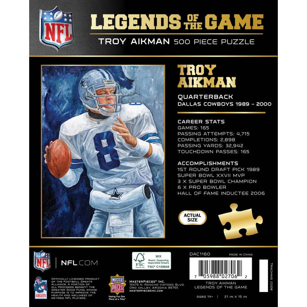 Legends of the Game - Troy Aikman 500 Piece Jigsaw Puzzle