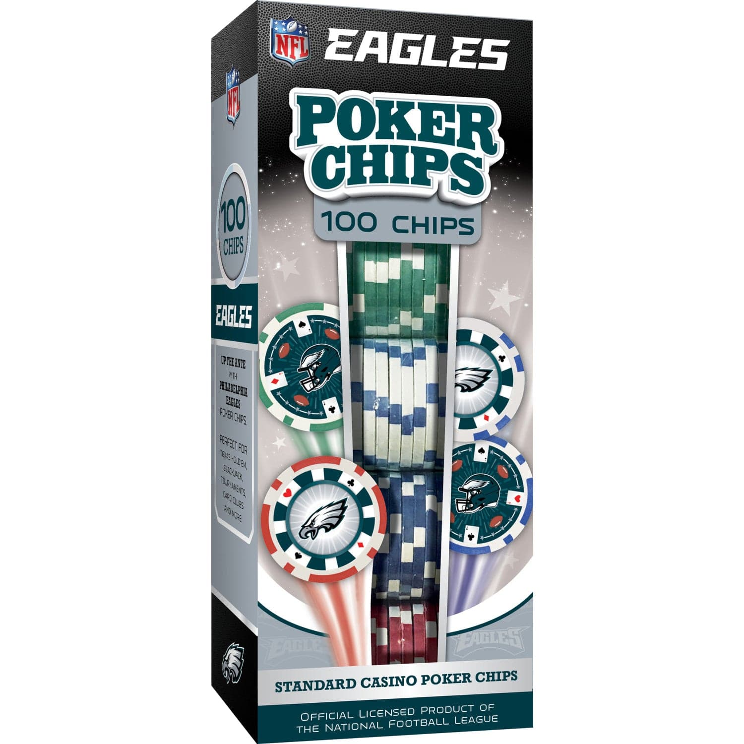 Philadelphia Eagles 100-Piece Poker Chip Set - Sports Gifts, Sports Memorabilia, Sports Collectibles, Fan Shop