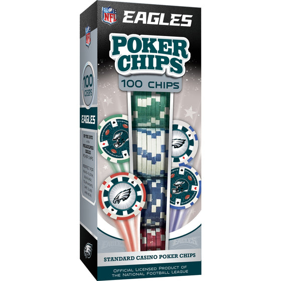 Philadelphia Eagles 100 Piece Poker Chips - 757 Sports Collectibles