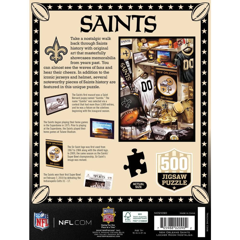 New Orleans Saints Locker Room 500 Piece Jigsaw Puzzle