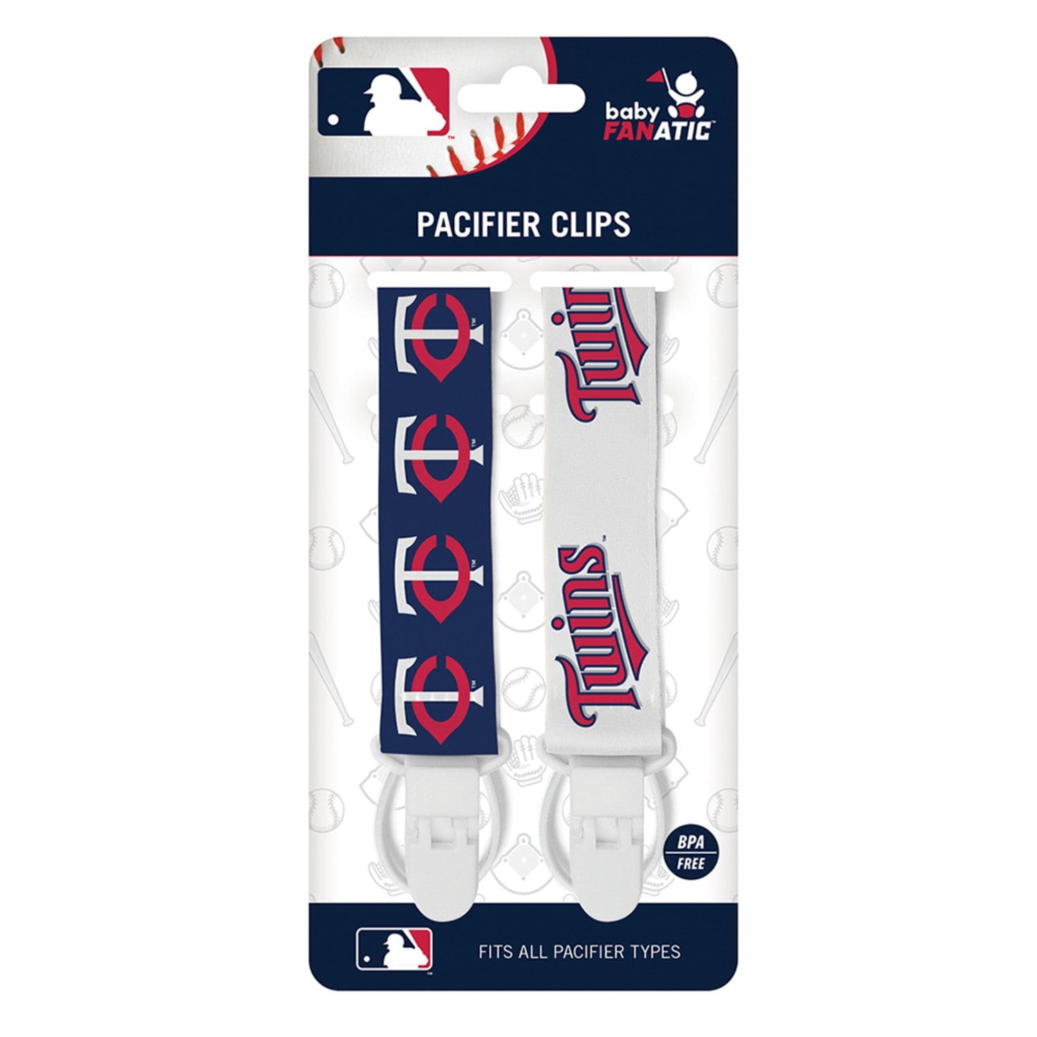 Minnesota Twins Pacifier Clip Set - 2-Pack - Sports Gifts, Sports Memorabilia, Sports Collectibles, Fan Shop