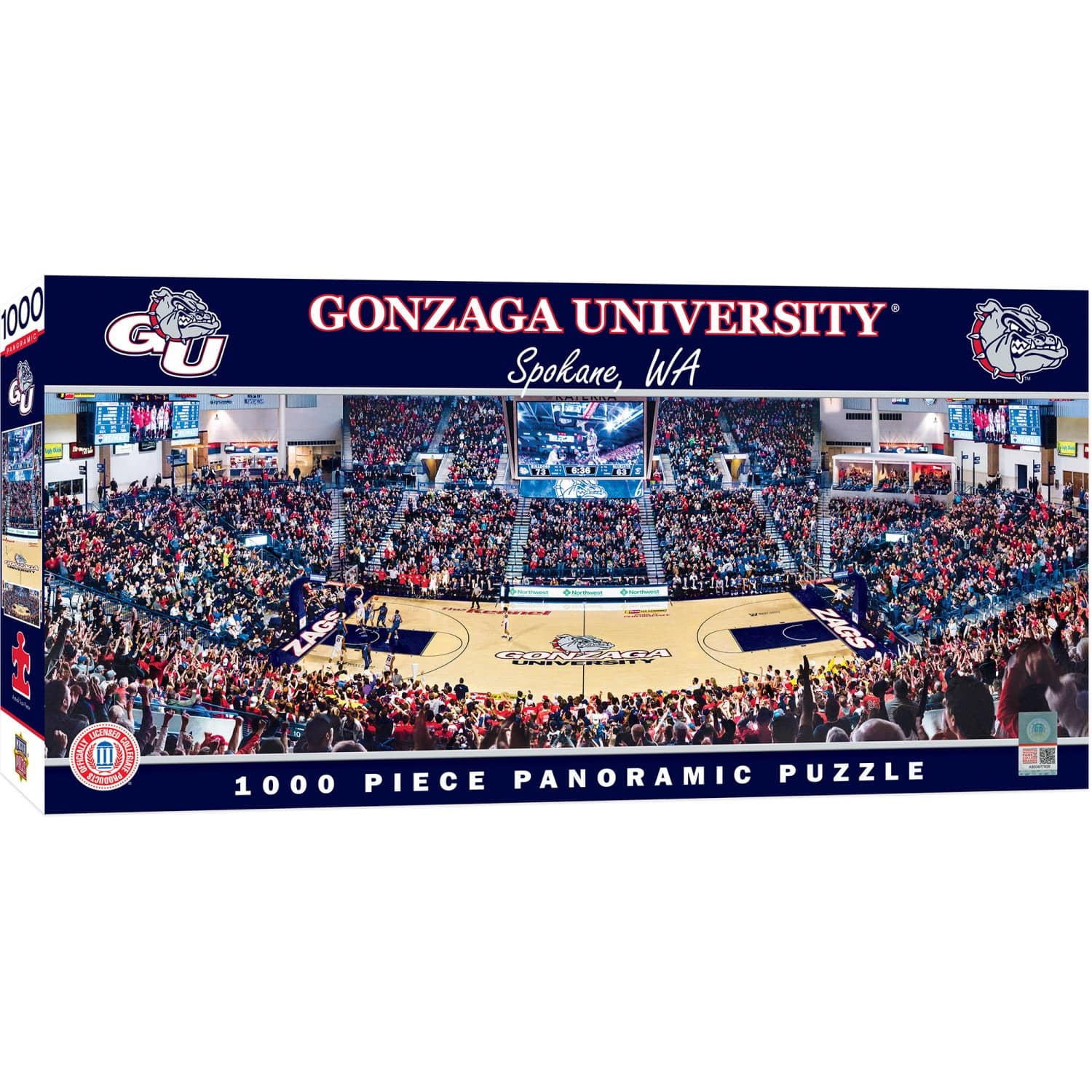 Gonzaga Bulldogs 1000 Piece Panoramic Jigsaw Puzzle - Sports Gifts, Sports Memorabilia, Sports Collectibles, Fan Shop