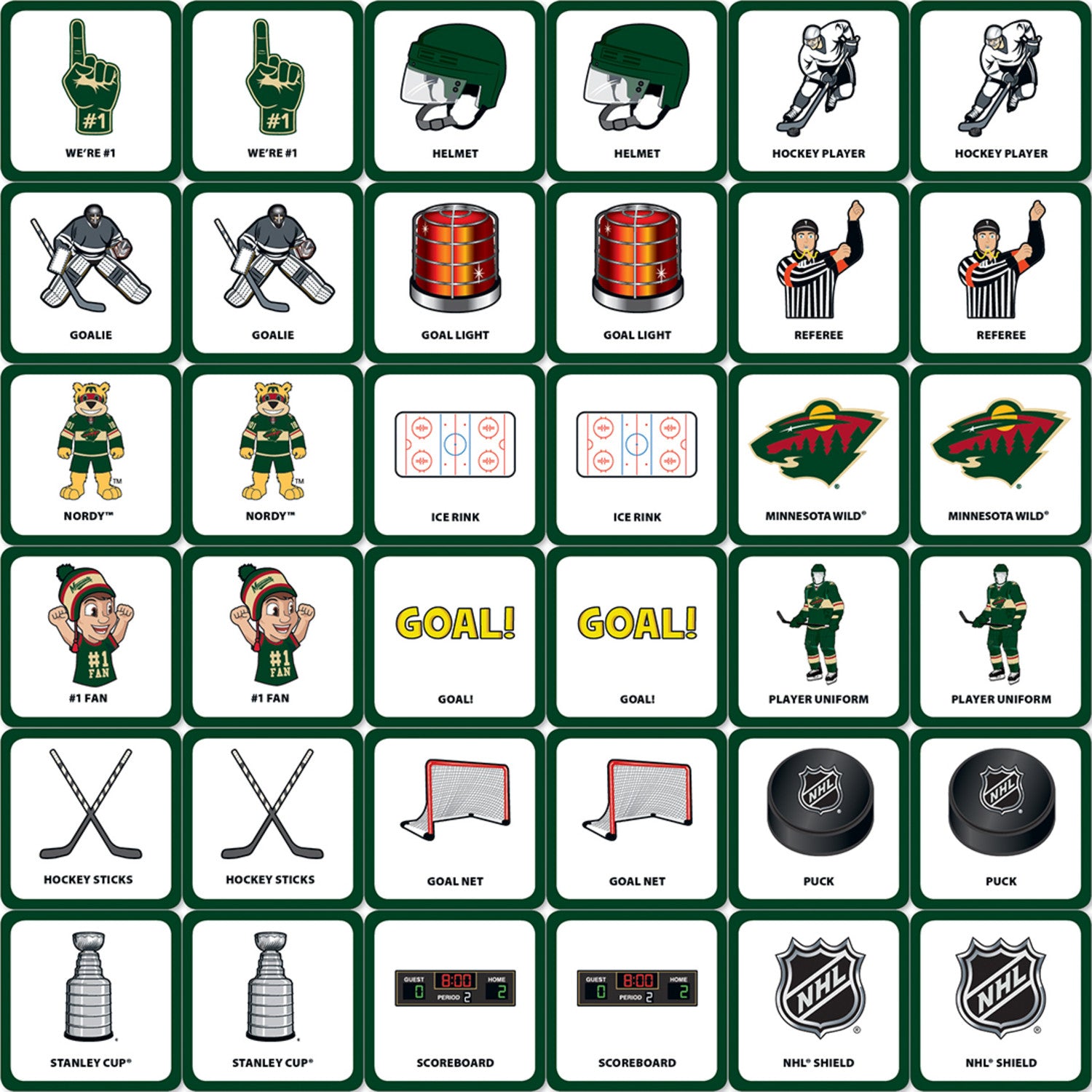 Minnesota Wild Matching Game - 757 Sports Collectibles