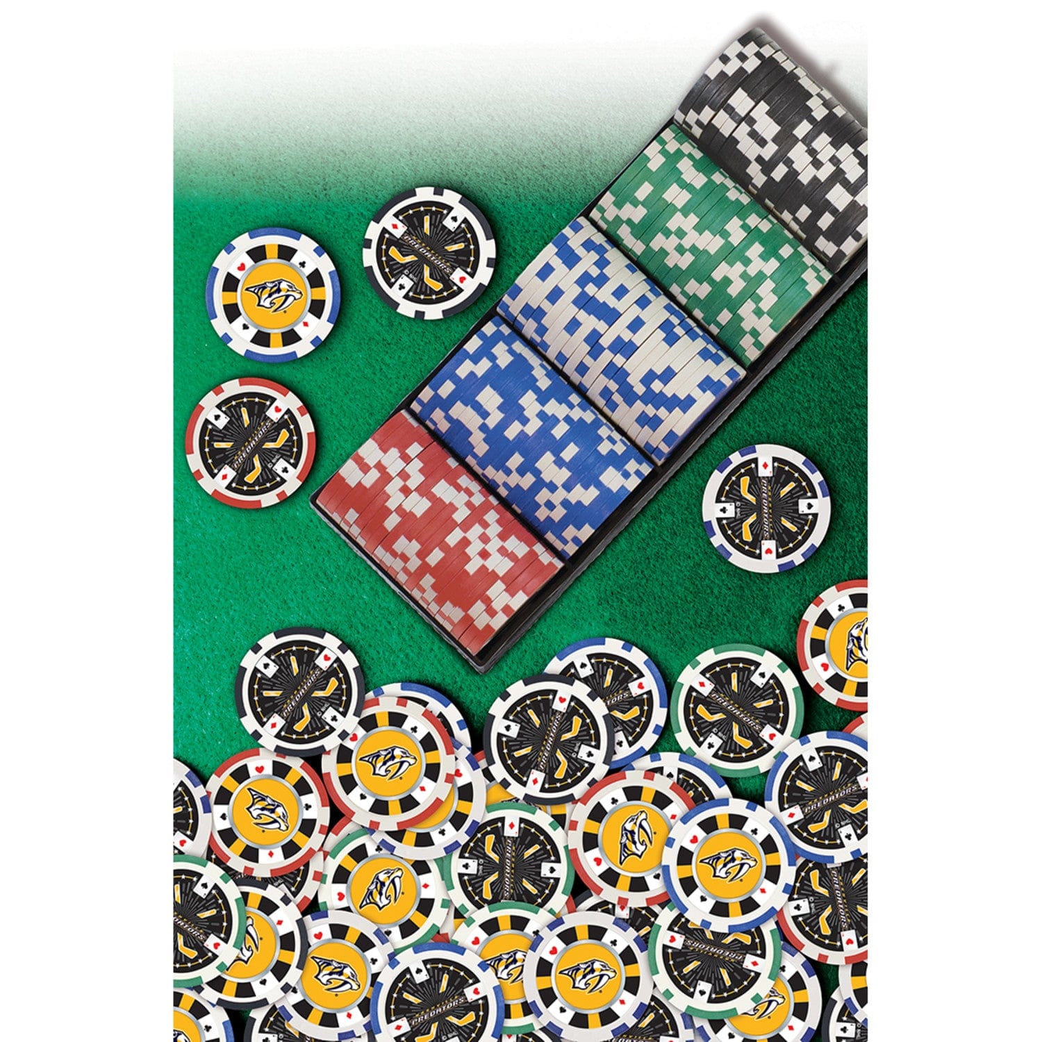 Nashville Predators 100-Piece Poker Chip Set - Sports Gifts, Sports Memorabilia, Sports Collectibles, Fan Shop