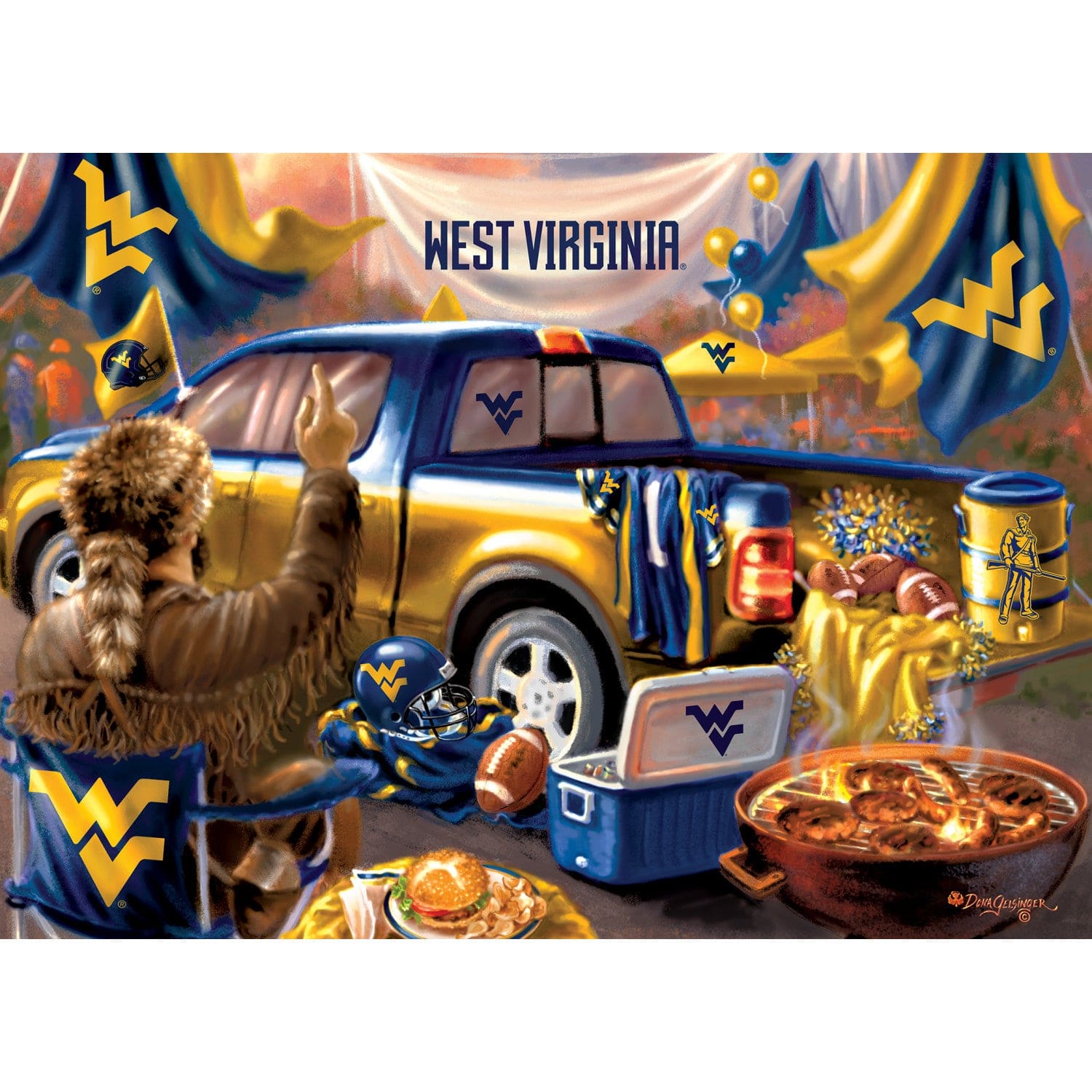 West Virginia Mountaineers Gameday 1000 Piece Jigsaw Puzzle - Sports Gifts, Sports Memorabilia, Sports Collectibles, Fan Shop
