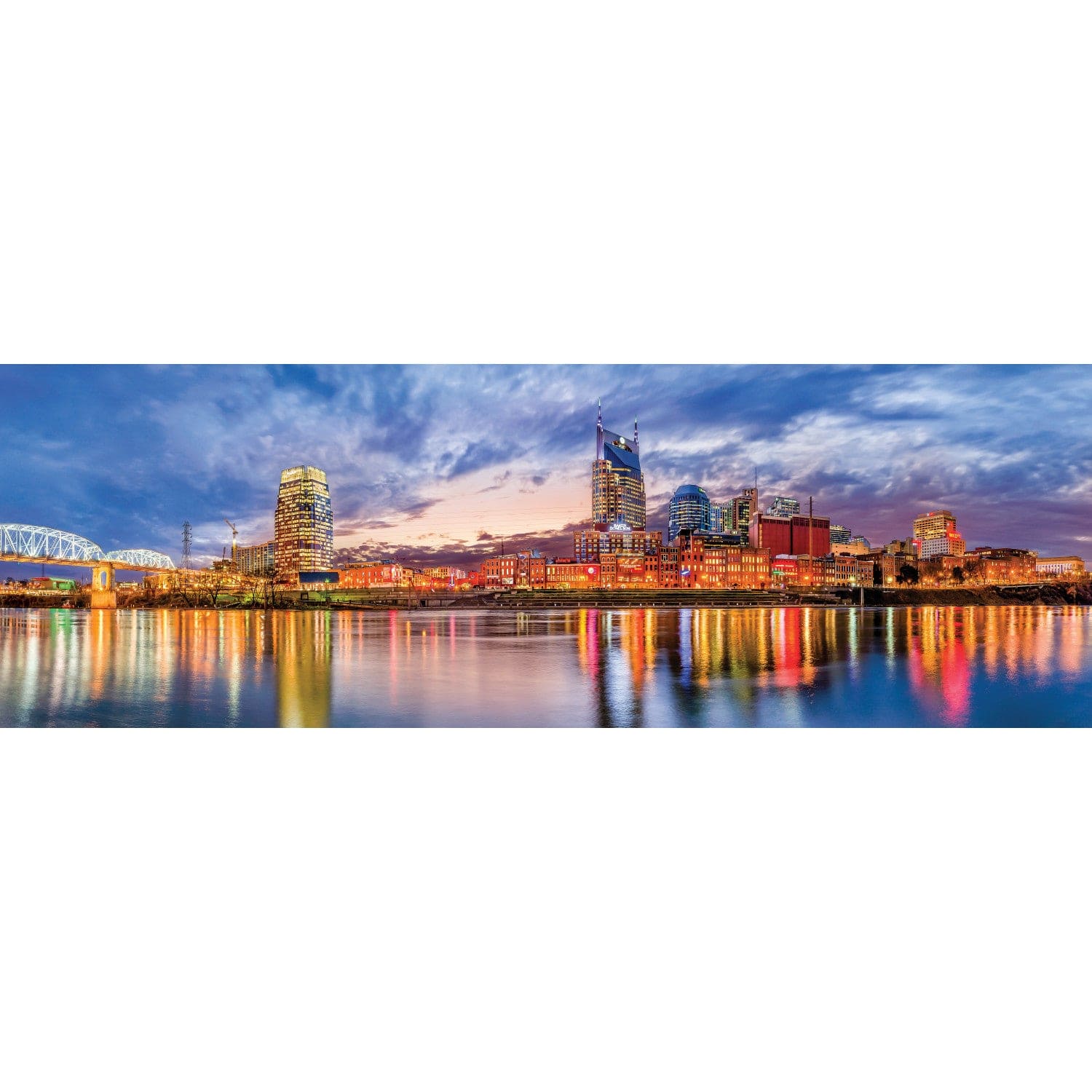 Panoramic Jigsaw Puzzle of Nashville, Tennessee - 1000 Pieces - Sports Gifts, Sports Memorabilia, Sports Collectibles, Fan Shop