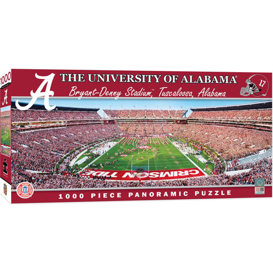 Alabama Crimson Tide - 1000 Piece Panoramic Jigsaw Puzzle - End View - 757 Sports Collectibles