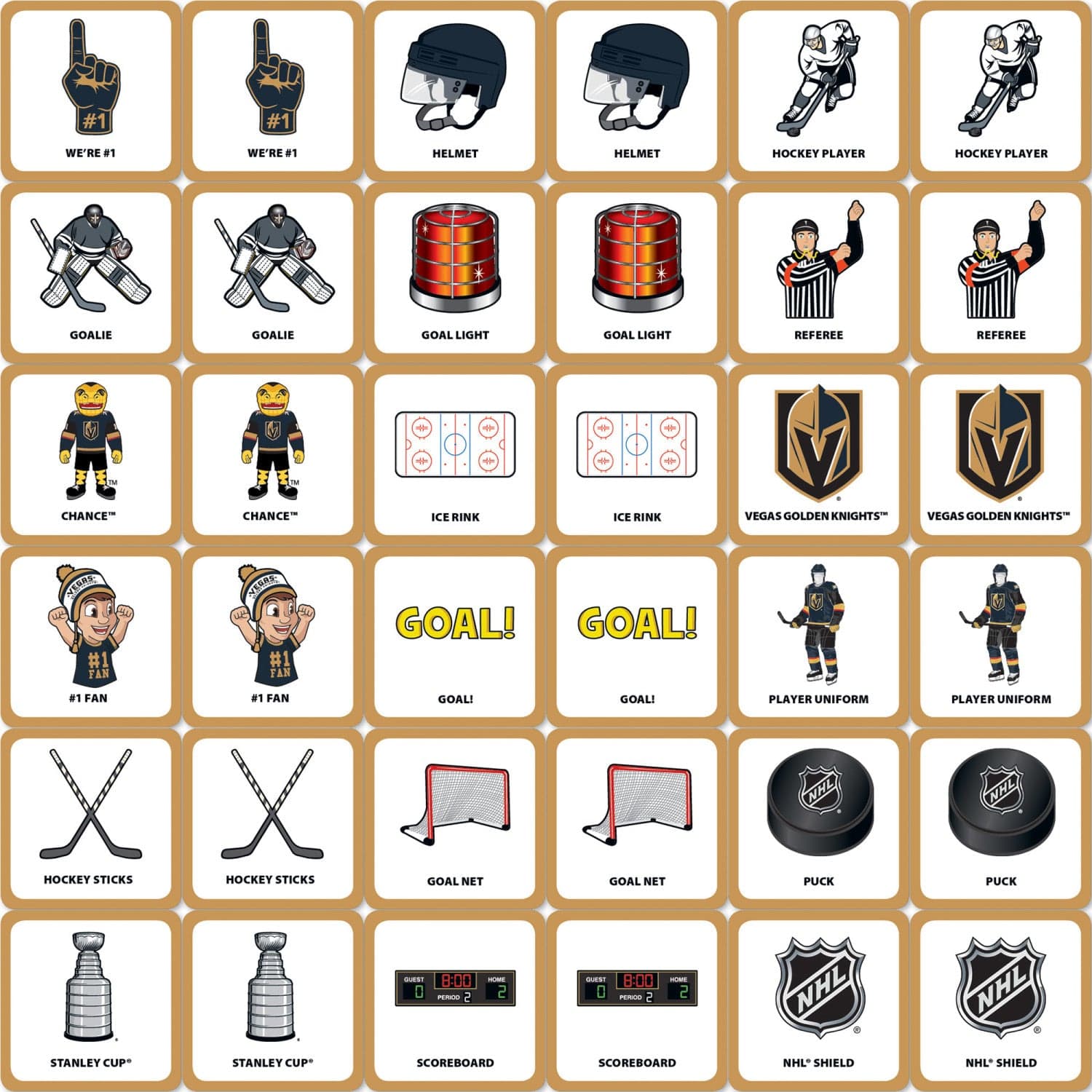 Las Vegas Golden Knights Matching Game: Fun for Fans of All Ages!