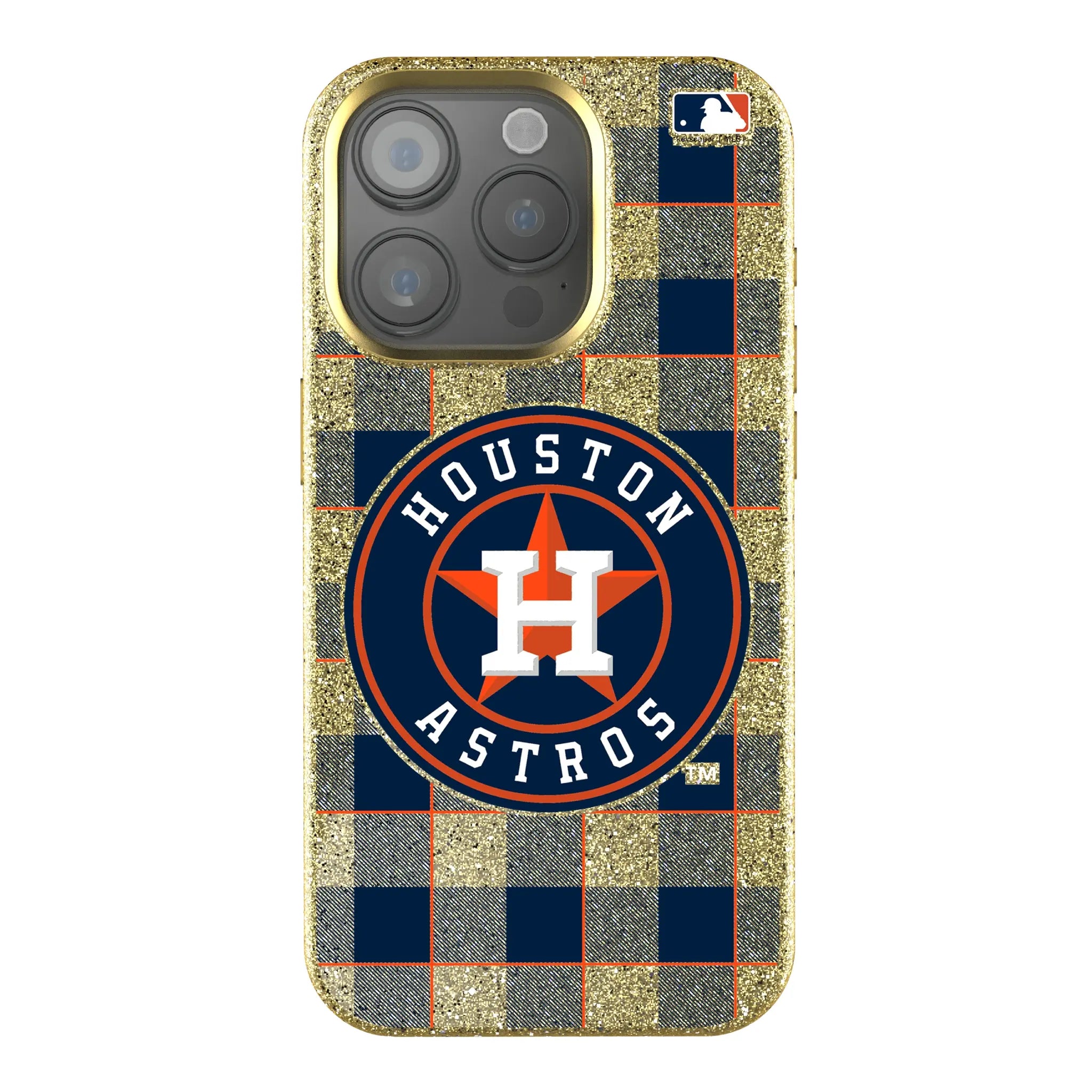 Houston Astros Plaid Bling Phone Case