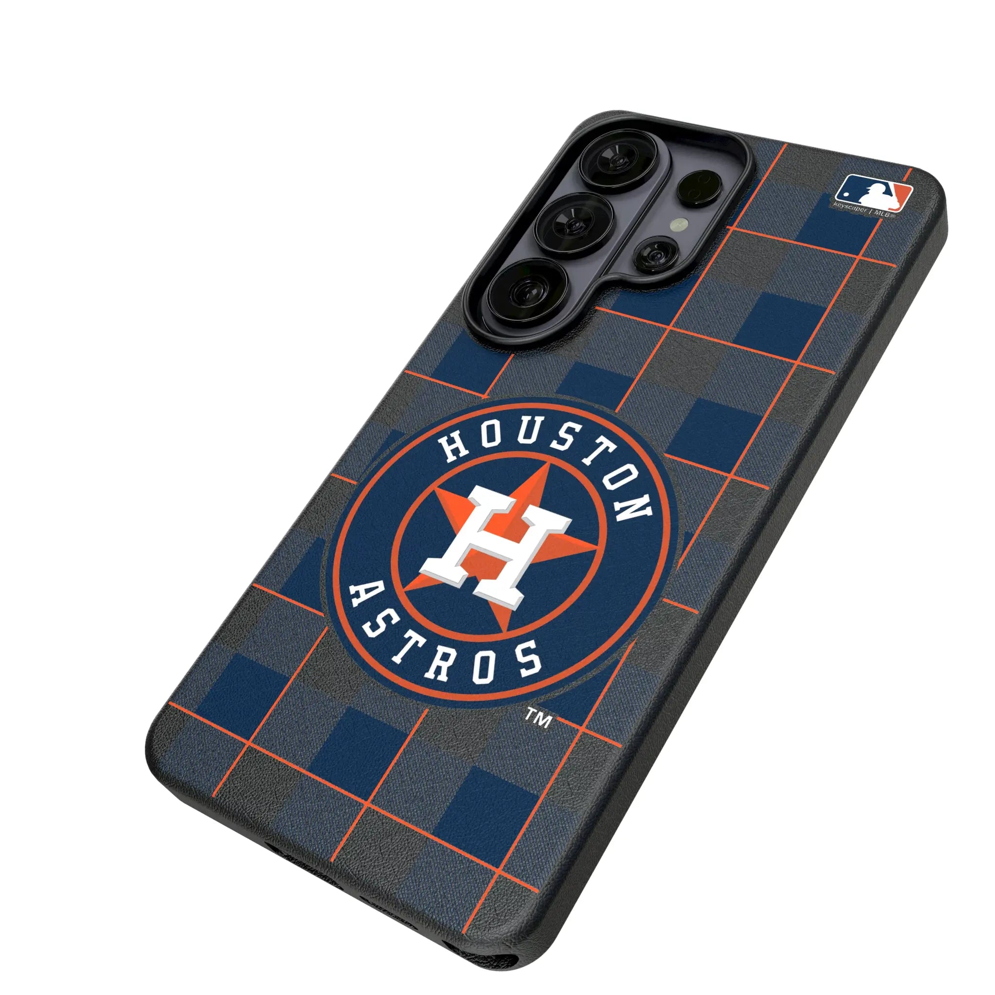 Houston Astros Plaid MagSafe Compatible Phone Case for Samsung Galaxy