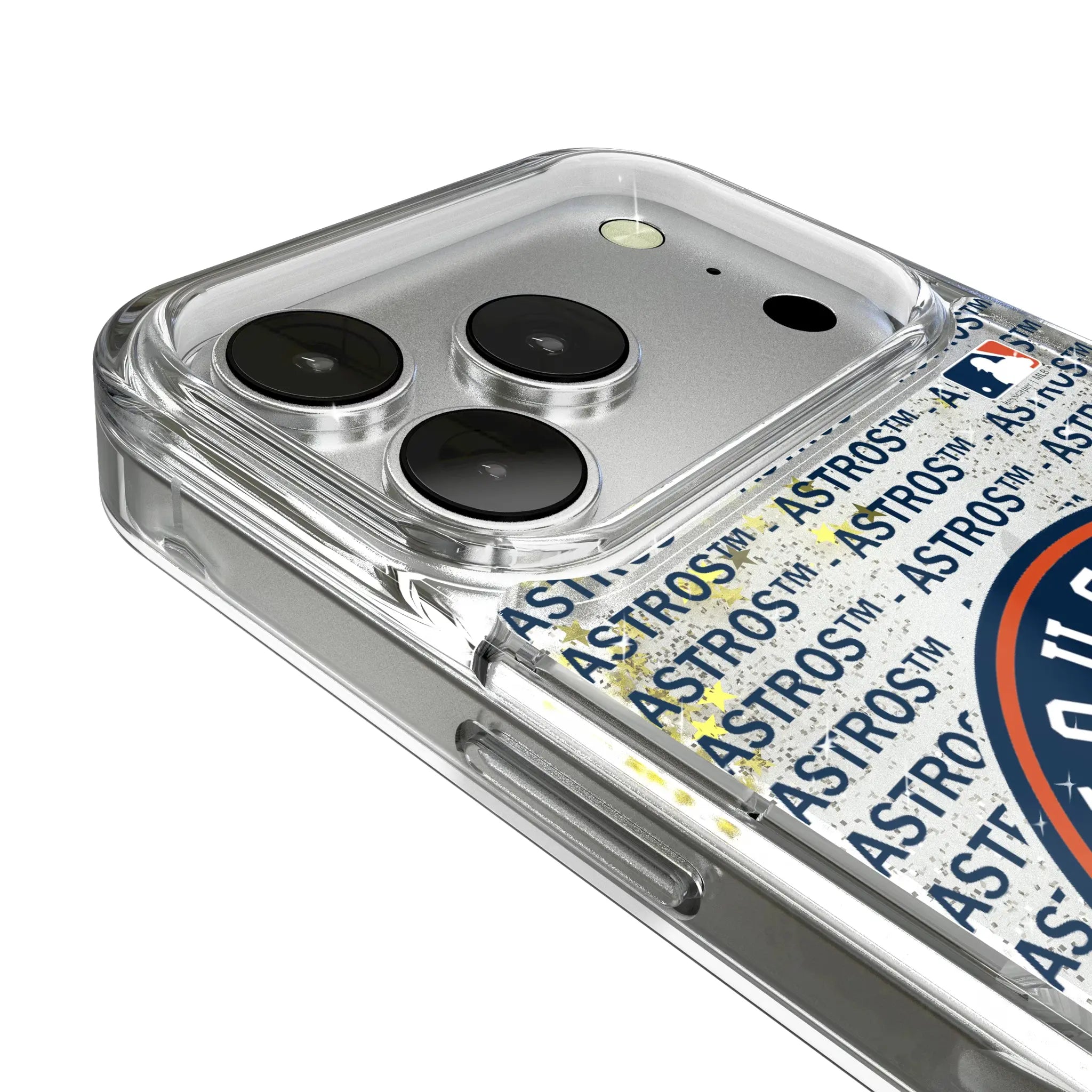 Houston Astros Text Backdrop Glitter Phone Case