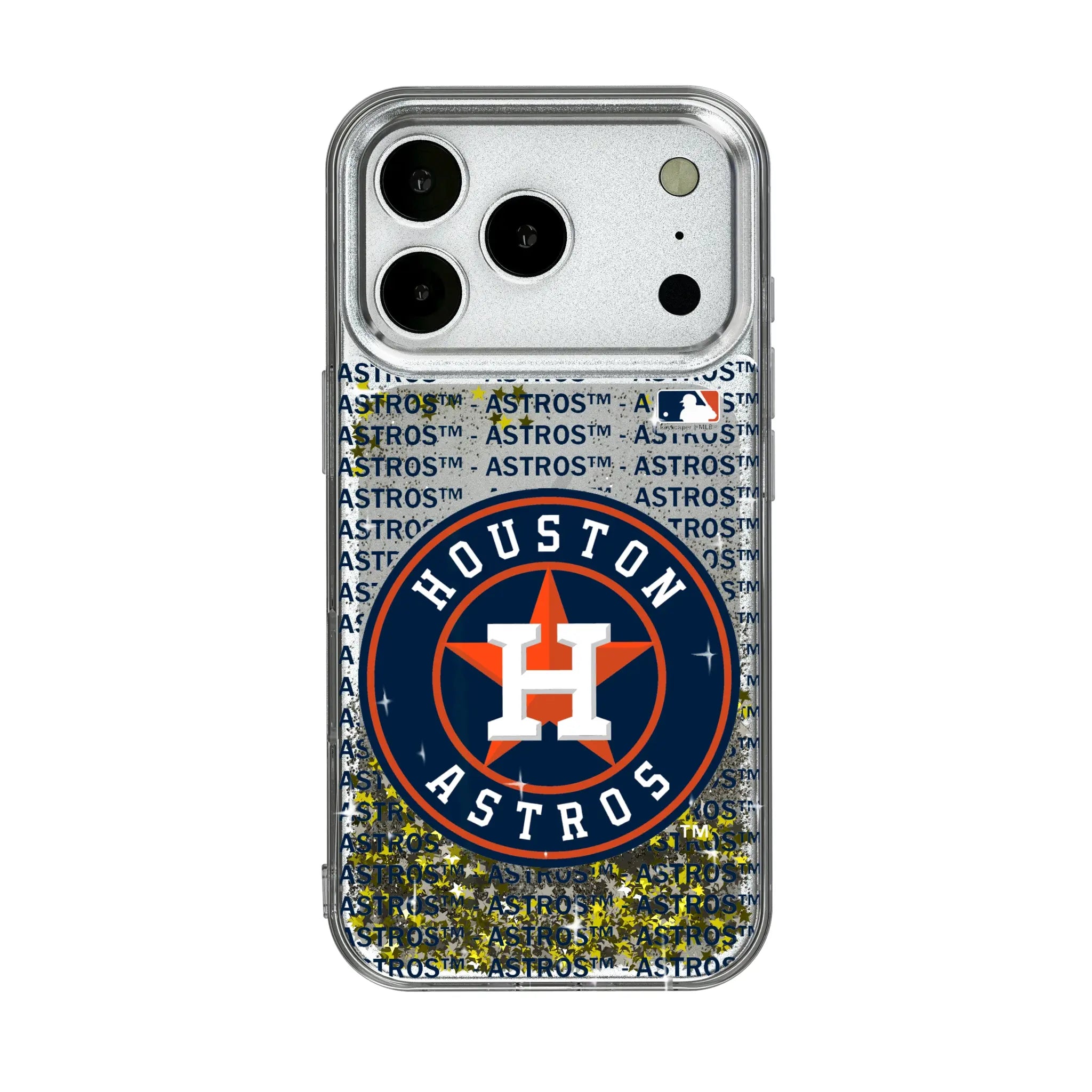Houston Astros Text Backdrop Glitter Phone Case
